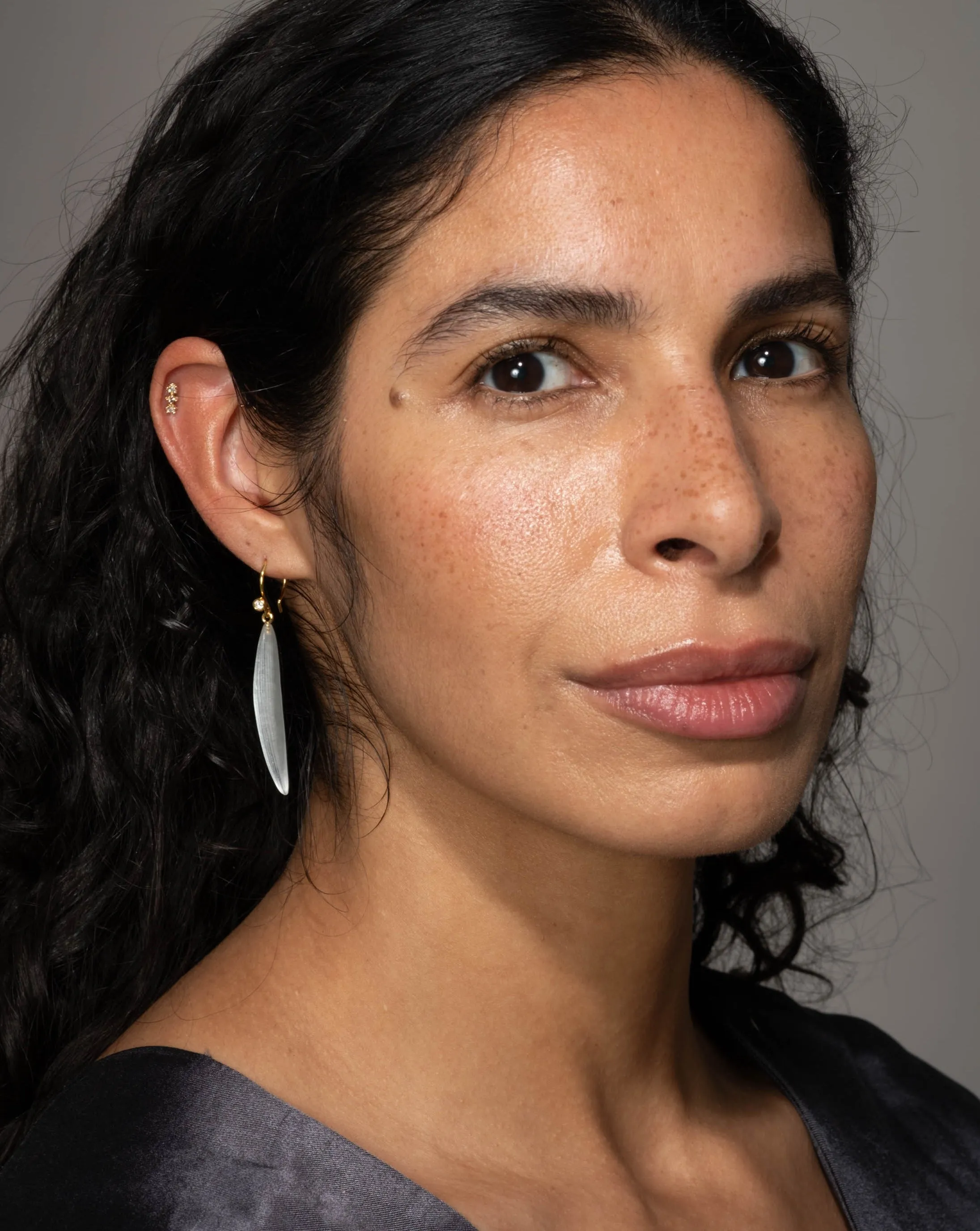 Lucite Sliver Wire Earring- Silver sold by Alexis Bittar product image thumbnail 2