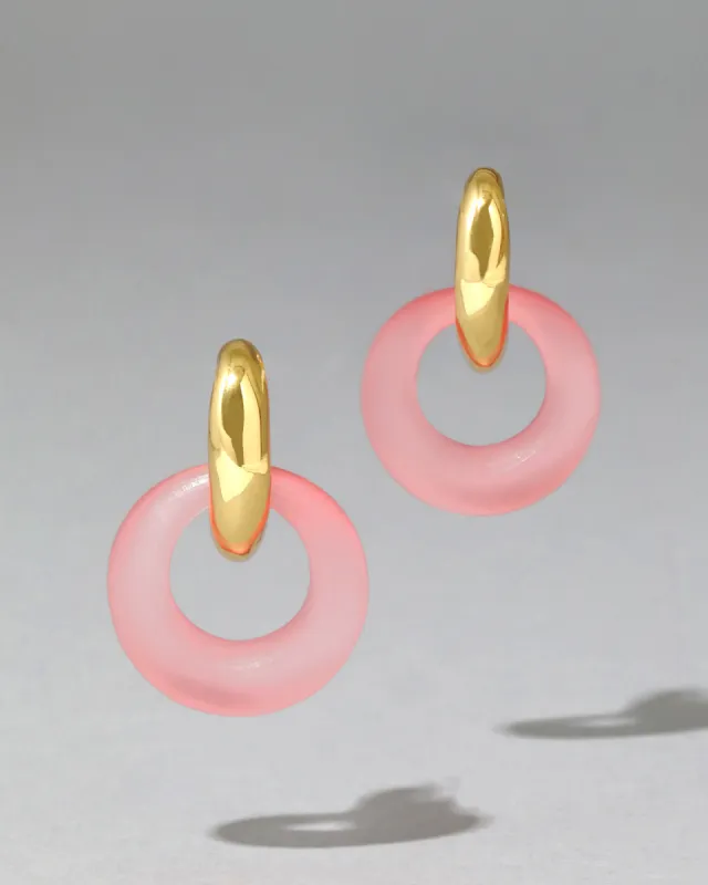 Liquid Lucite Door Knocker Earring- Muted Pink sold by Alexis Bittar