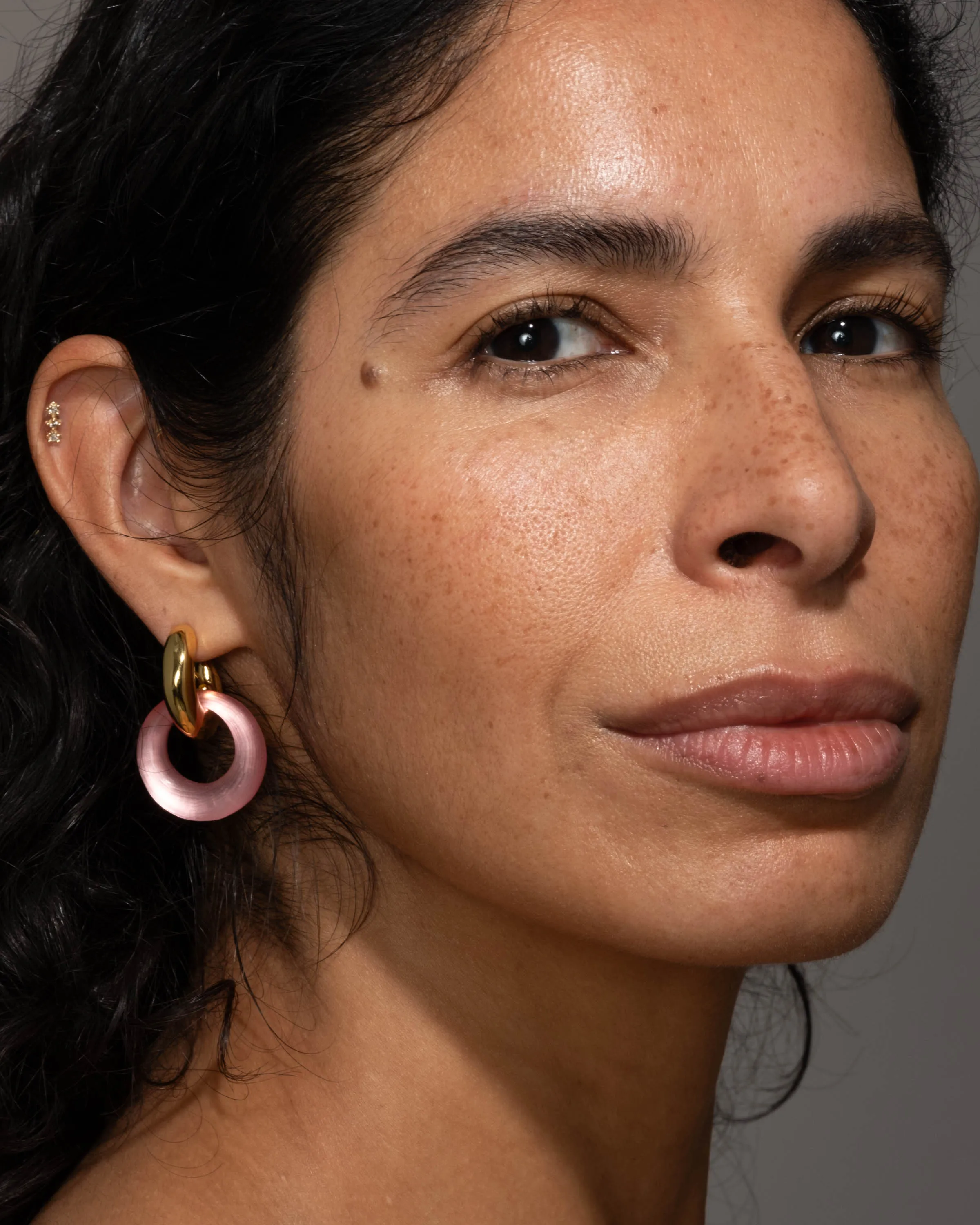 Liquid Lucite Door Knocker Earring- Muted Pink sold by Alexis Bittar product image thumbnail 2