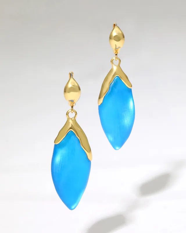 Luminous Lucite Petal Leverback Earring- Cerulean sold by Alexis Bittar