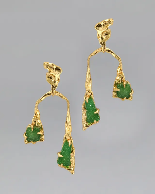 Mobile Green Druzy Balance Earring sold by Alexis Bittar