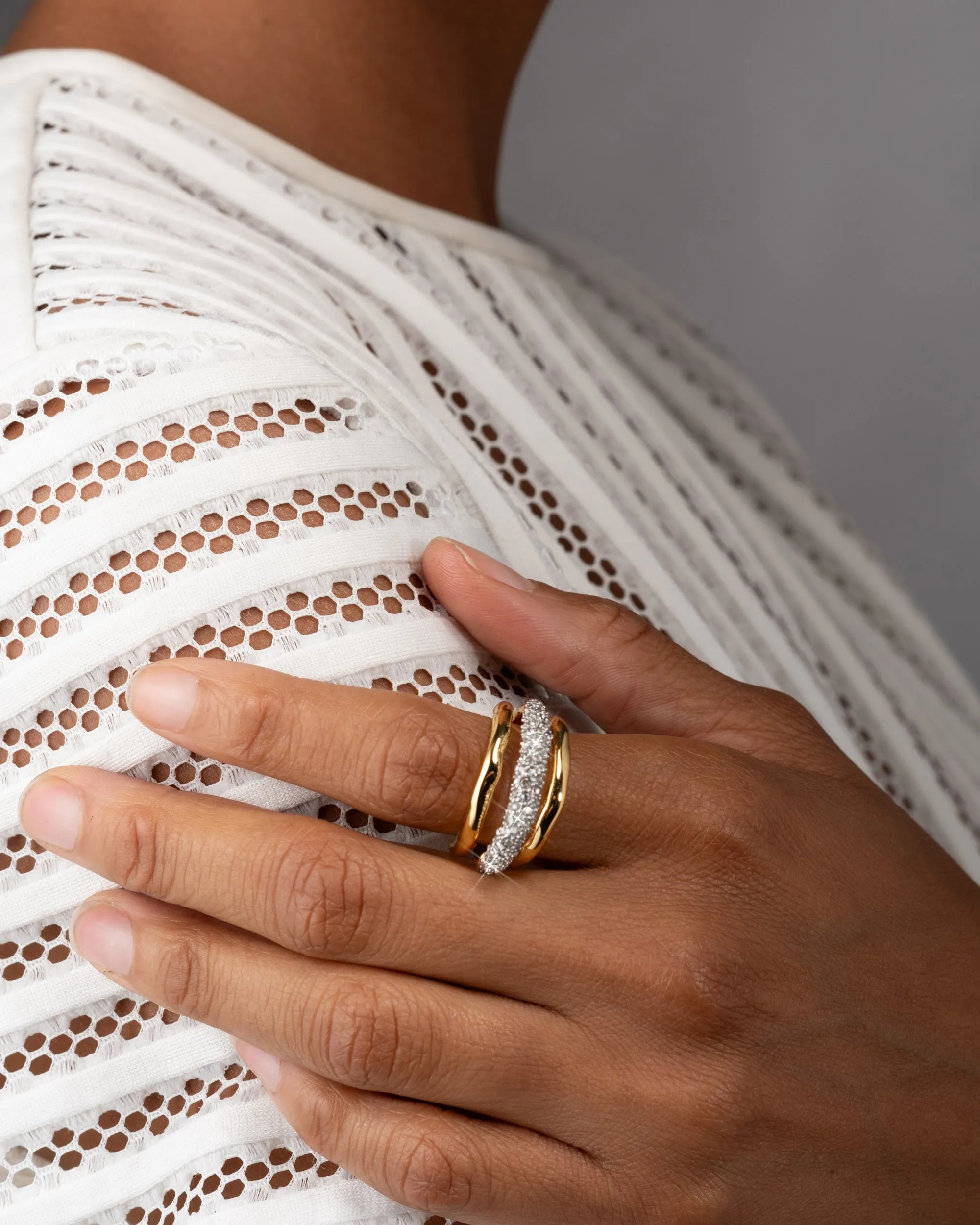 Solanales Crystal Orbiting Ring- Gold sold by Alexis Bittar product image thumbnail 3