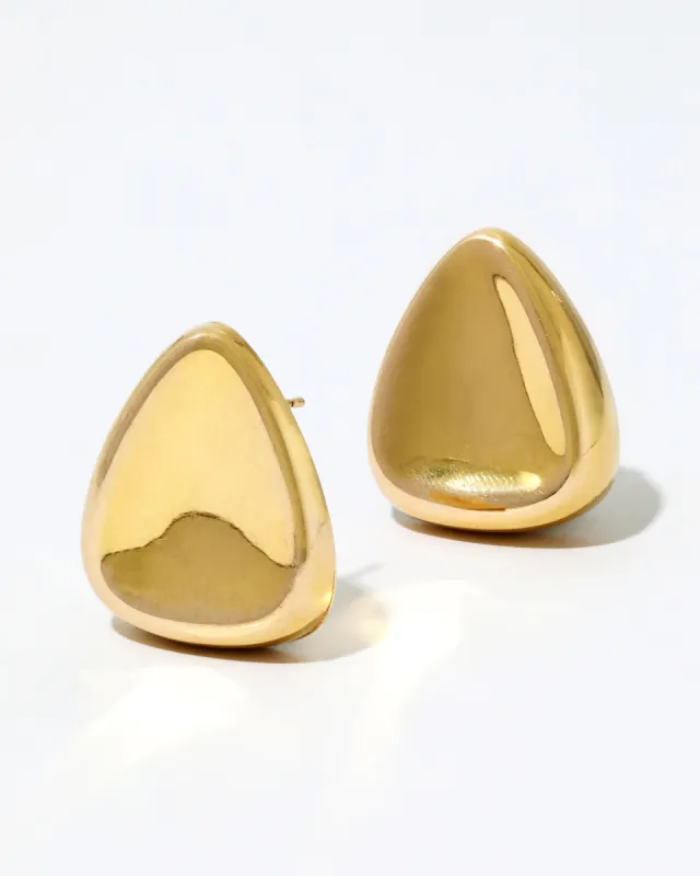 Vintage 14k Gold Organic Triangular Post Earrings sold by Alexis Bittar