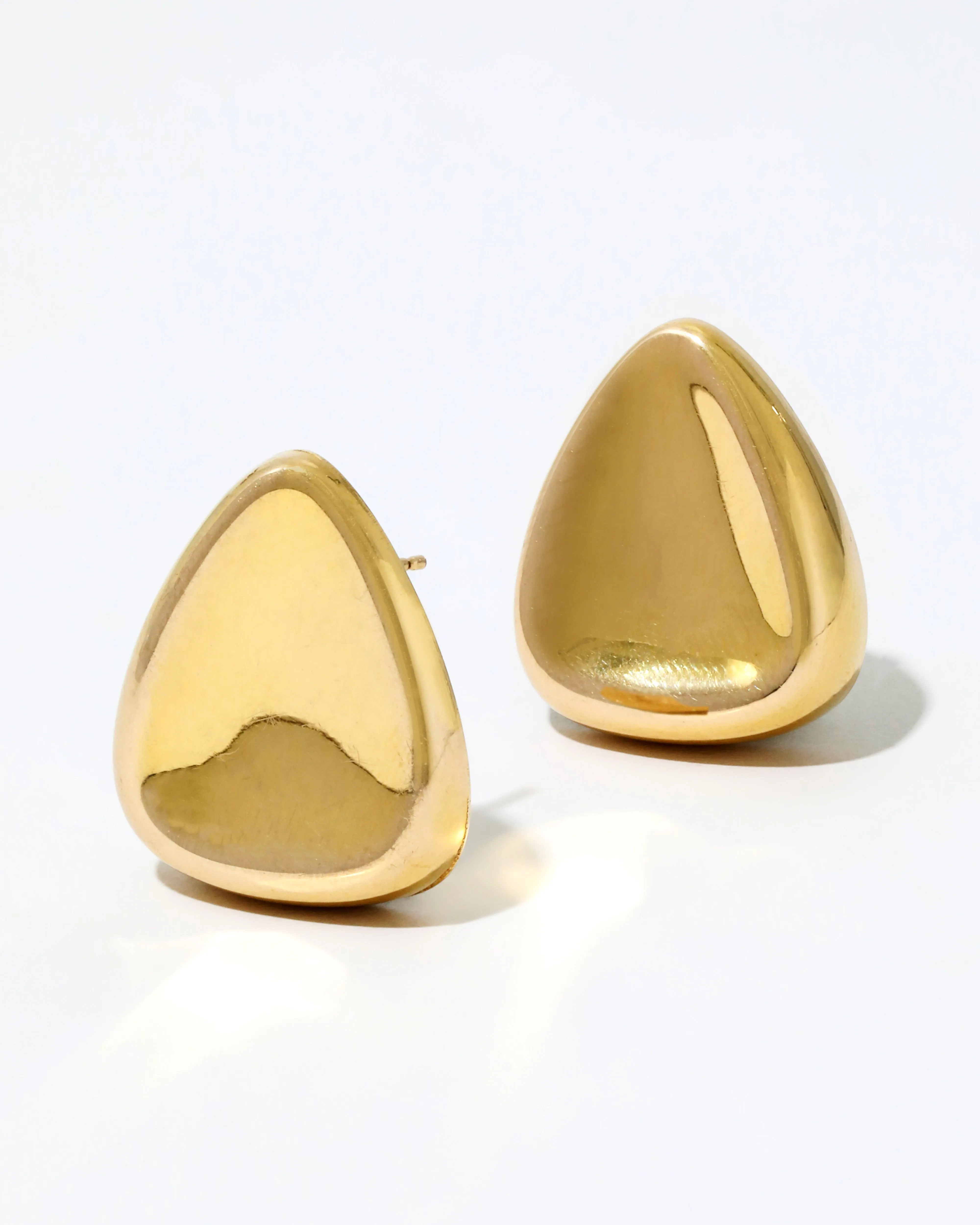 Vintage 14k Gold Organic Triangular Post Earrings sold by Alexis Bittar