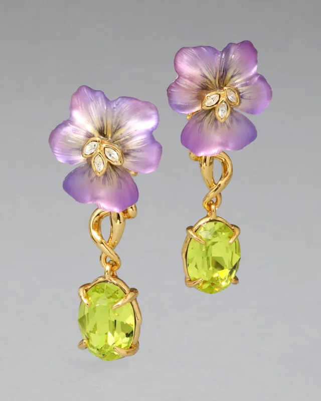 Pansy Lucite Crystal Drop Post Earring- Field Pansy sold by Alexis Bittar