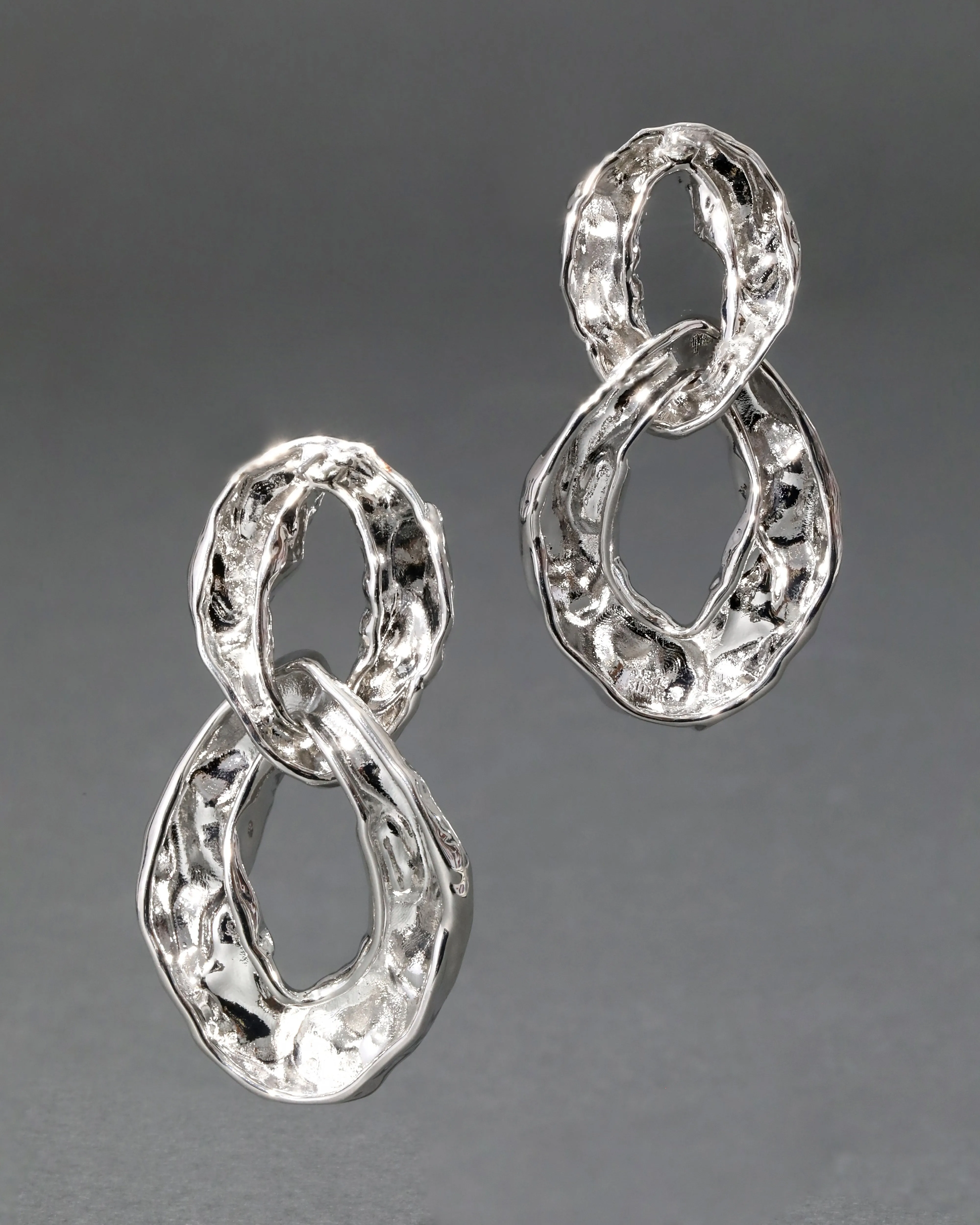 Brut Silver Double Link Post Earring sold by Alexis Bittar product image thumbnail 4