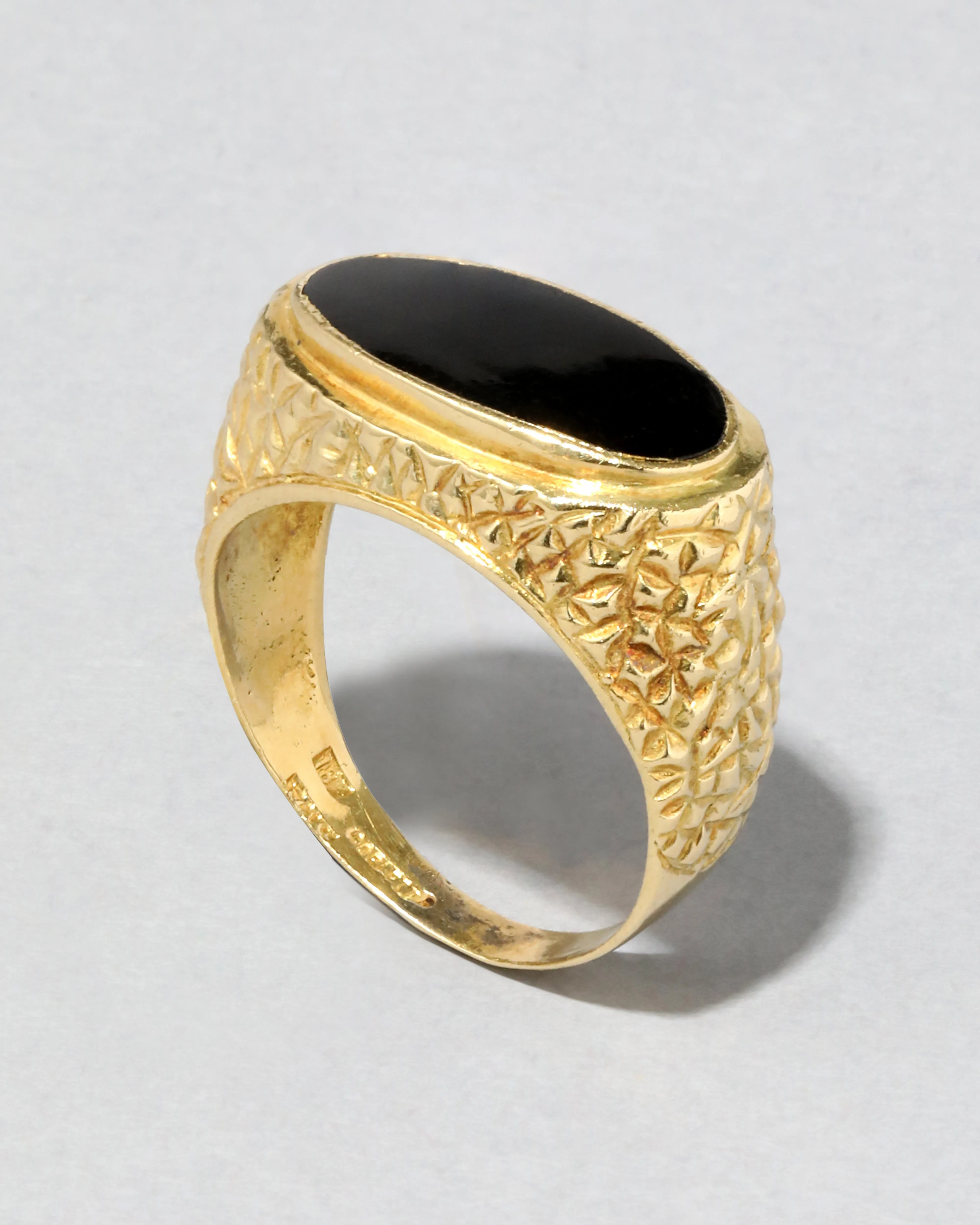 Vintage 1970s 18k Gold Handmade Onyx Signet Ring sold by Alexis Bittar
