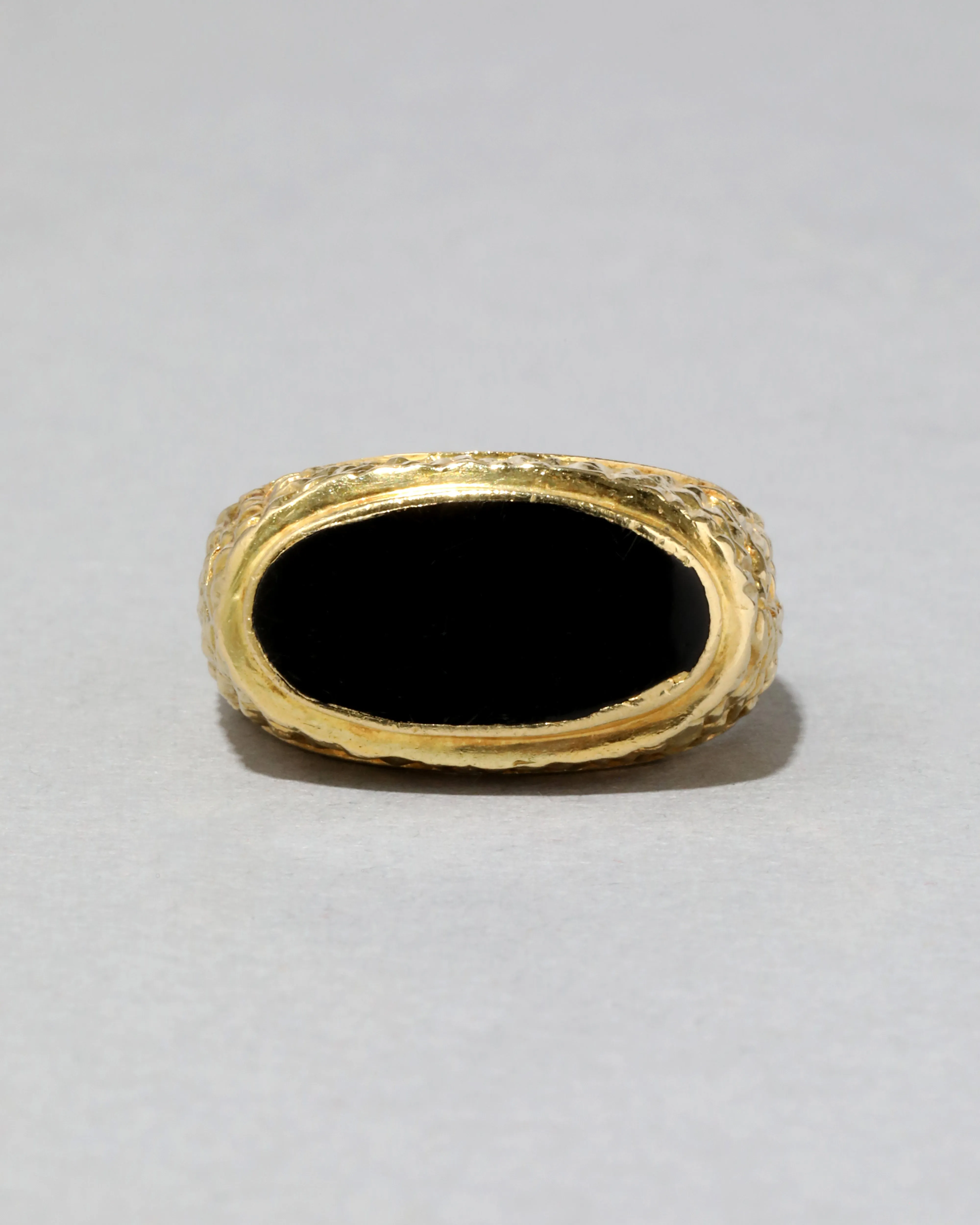 Vintage 1970s 18k Gold Handmade Onyx Signet Ring sold by Alexis Bittar product image thumbnail 2