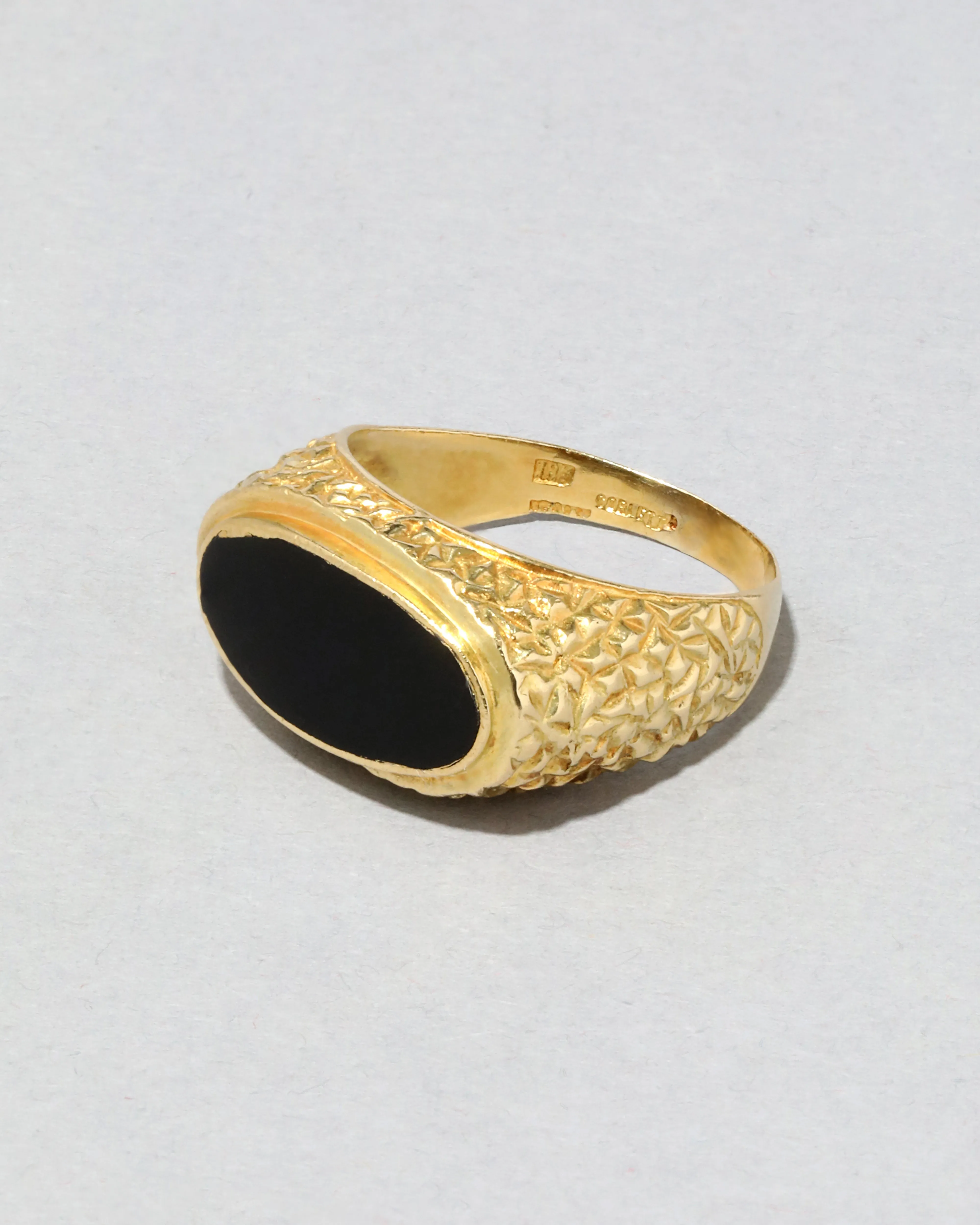 Vintage 1970s 18k Gold Handmade Onyx Signet Ring sold by Alexis Bittar product image thumbnail 3