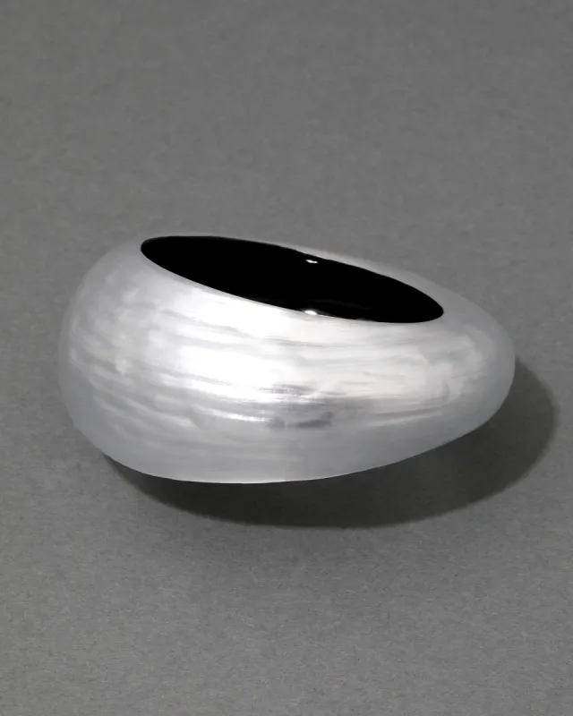 Puffy Lucite Tapered Bangle Bracelet- Silver sold by Alexis Bittar