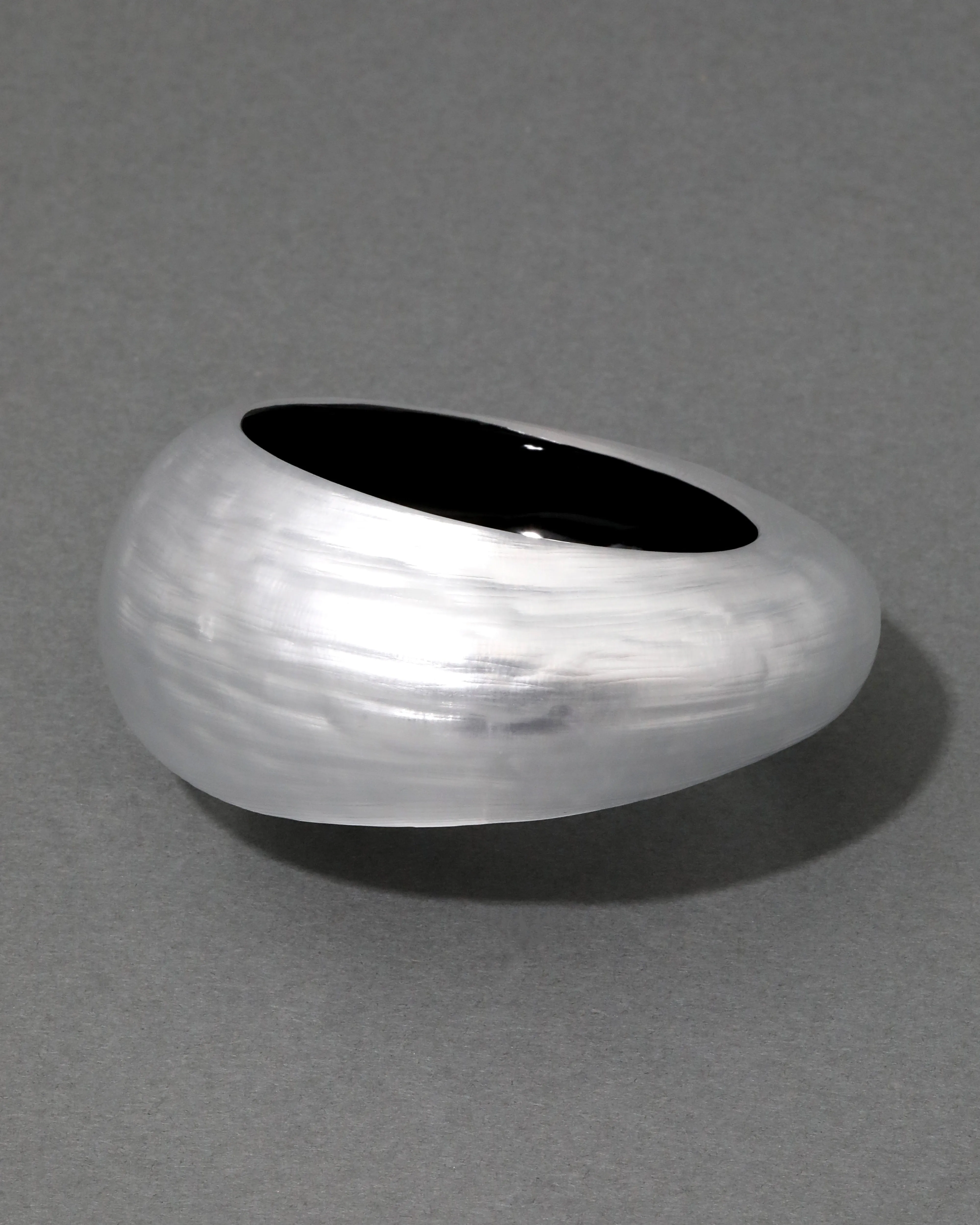 Puffy Lucite Tapered Bangle Bracelet- Silver sold by Alexis Bittar