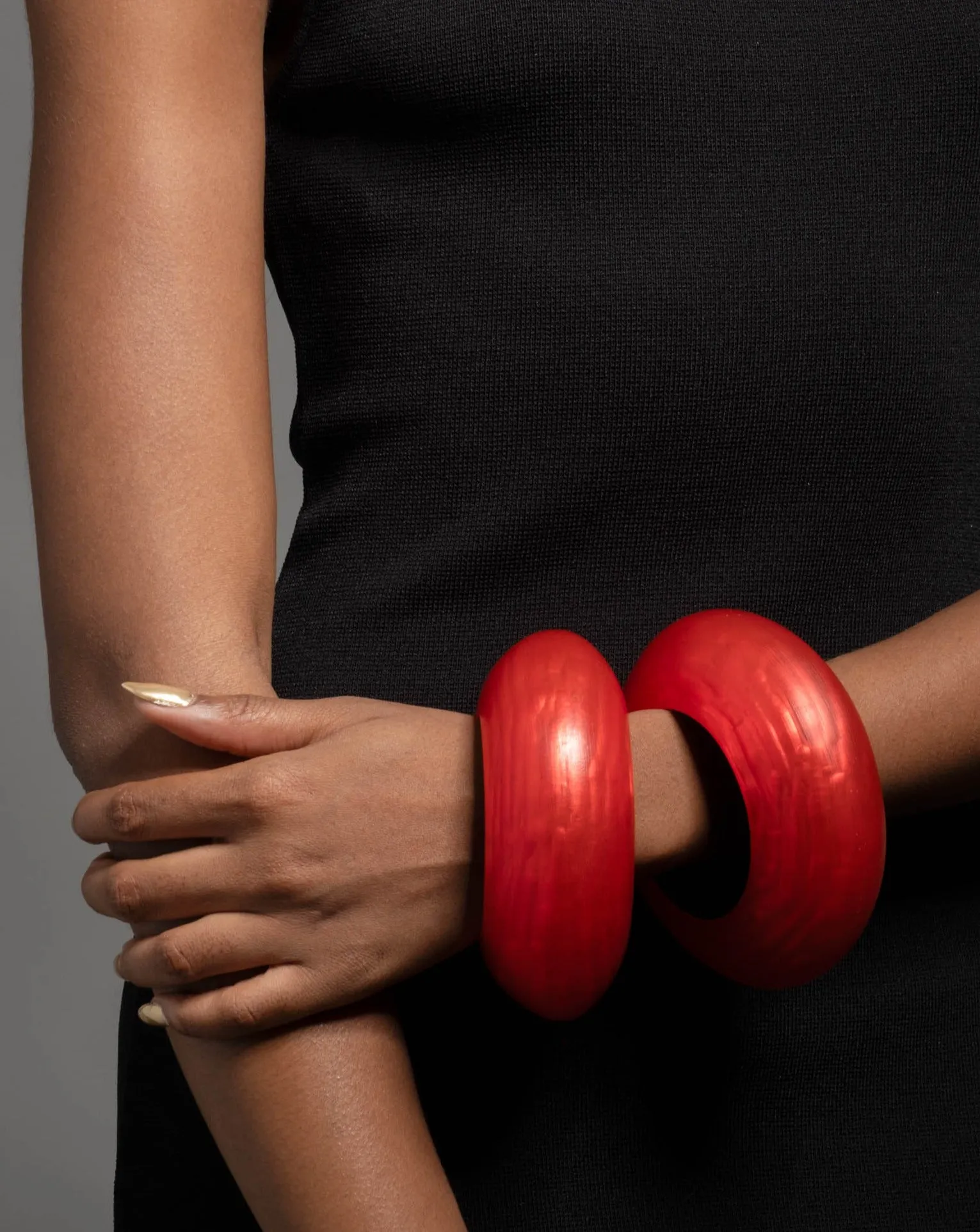 Puffy Lucite Bangle Bracelet- Lipstick Red sold by Alexis Bittar product image thumbnail 2