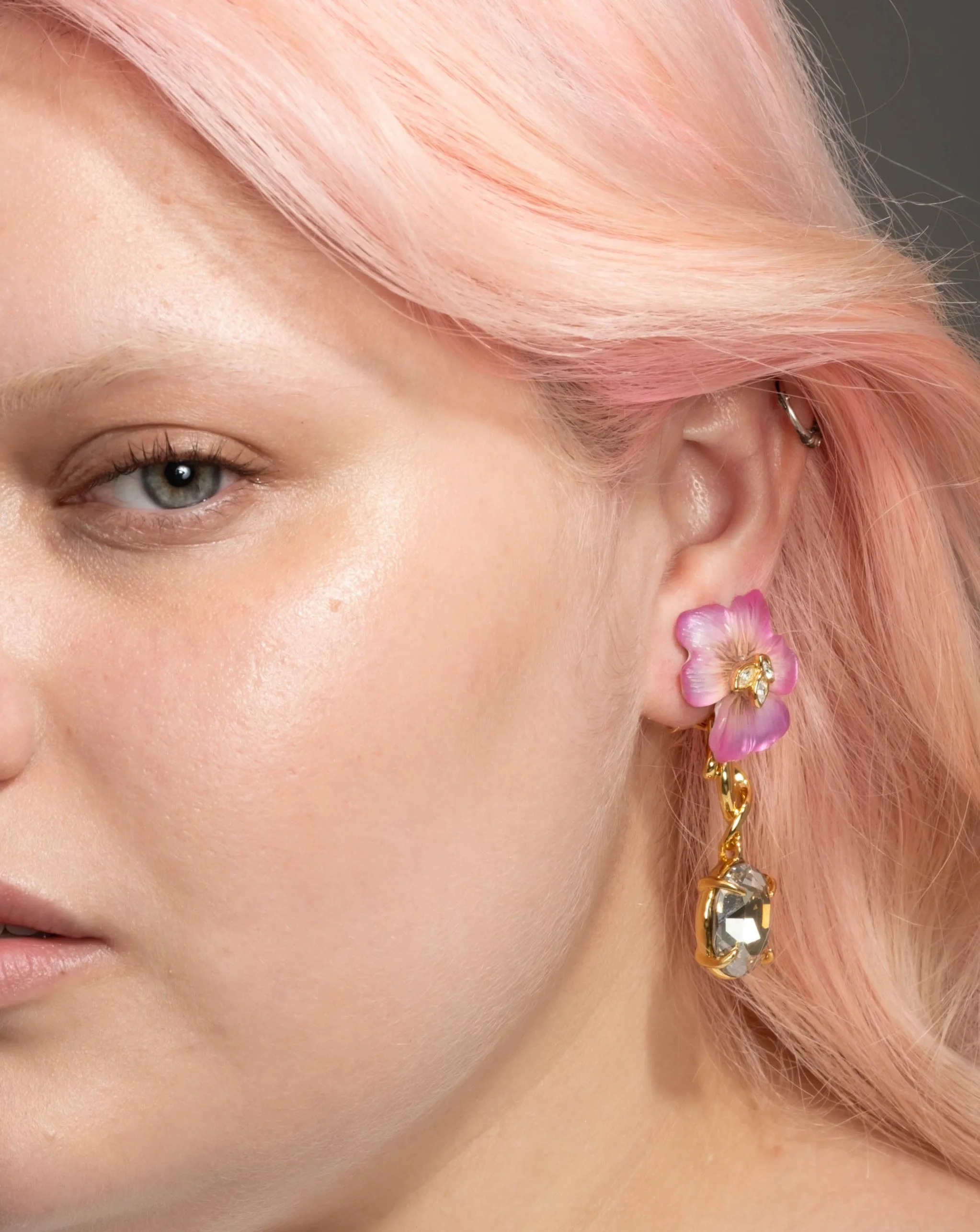 Pansy Lucite Crystal Drop Post Earring- Morning Pansy sold by Alexis Bittar product image thumbnail 5