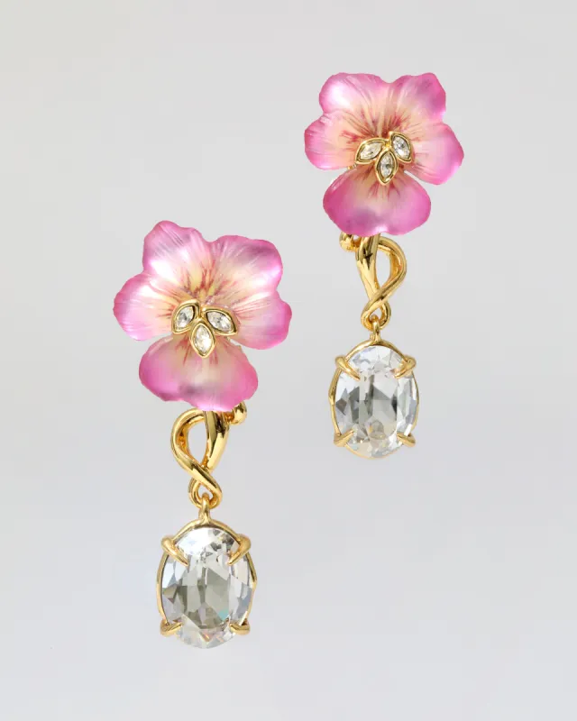 Pansy Lucite Crystal Drop Post Earring- Morning Pansy sold by Alexis Bittar
