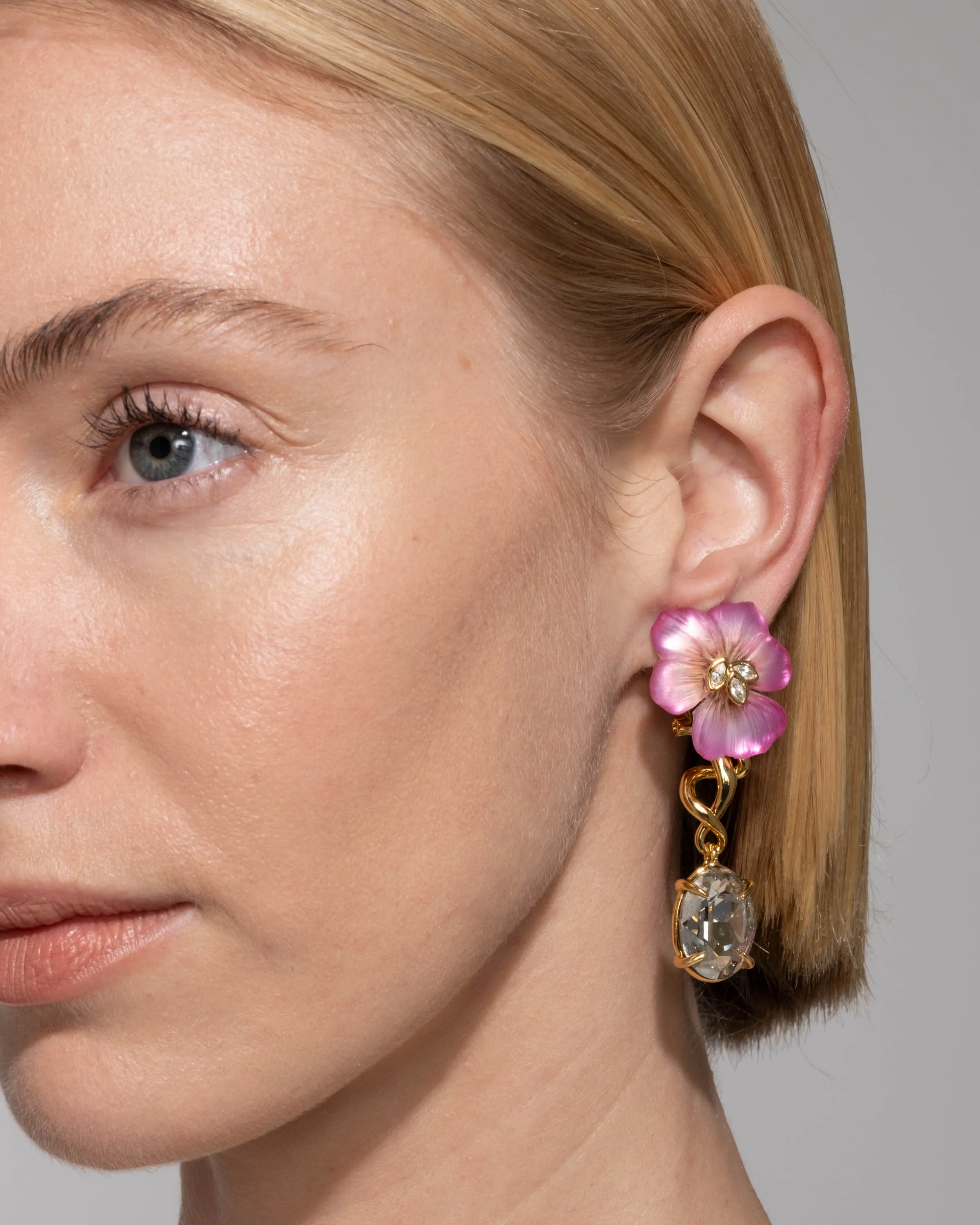 Pansy Lucite Crystal Drop Post Earring- Morning Pansy sold by Alexis Bittar product image thumbnail 2