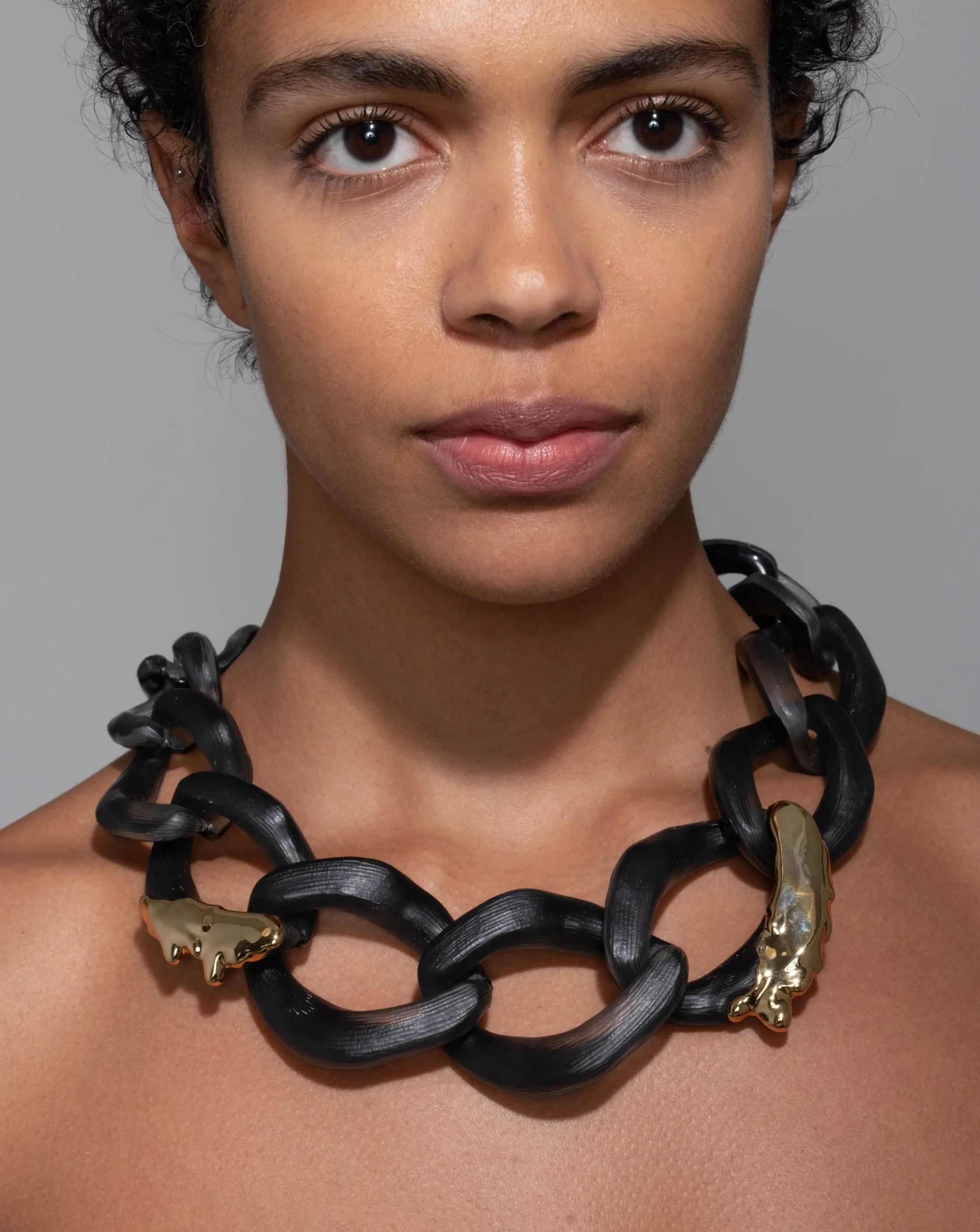 Lucite Molten X Large Link Necklace - Black sold by Alexis Bittar product image thumbnail 2