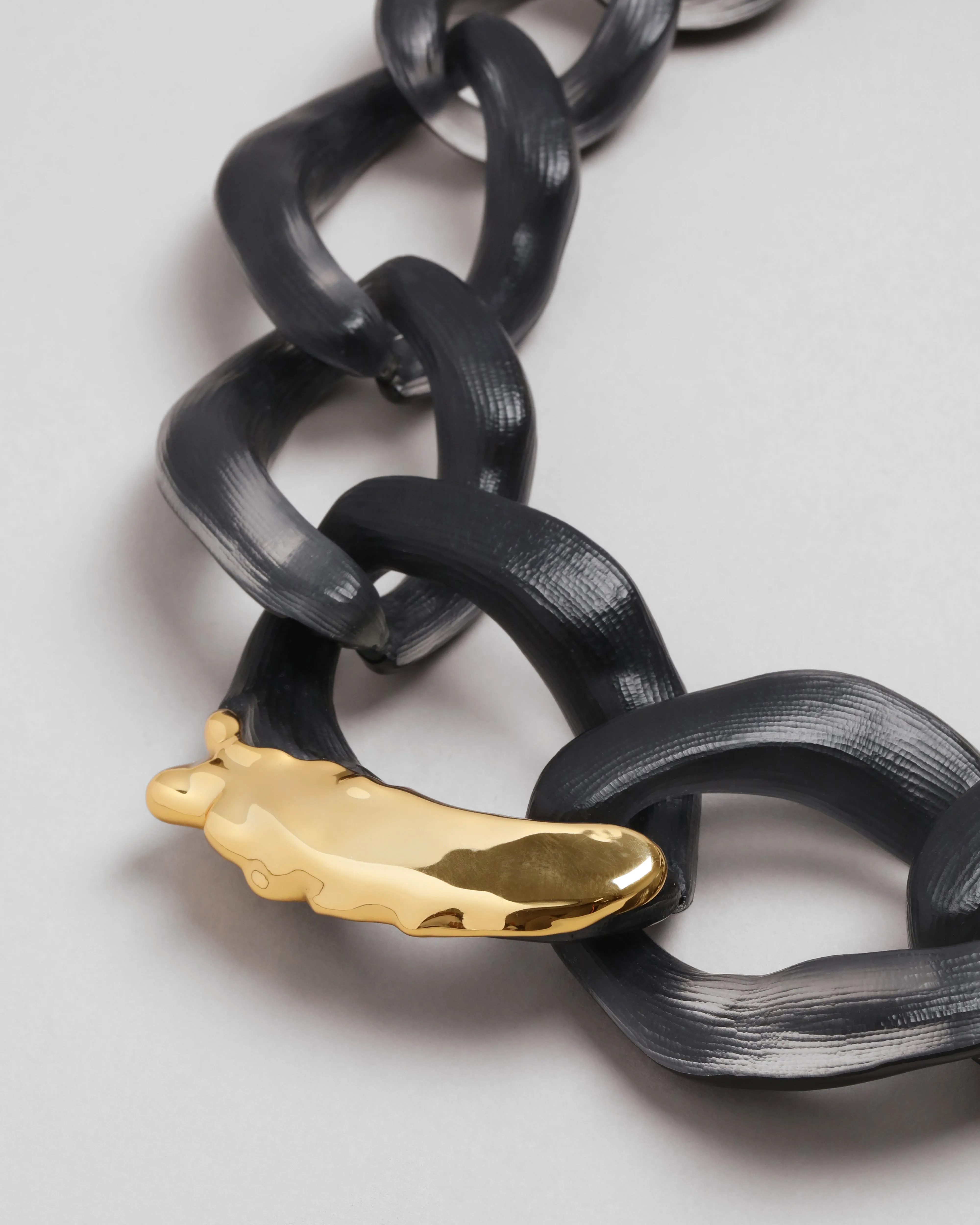 Lucite Molten X Large Link Necklace - Black sold by Alexis Bittar product image thumbnail 4