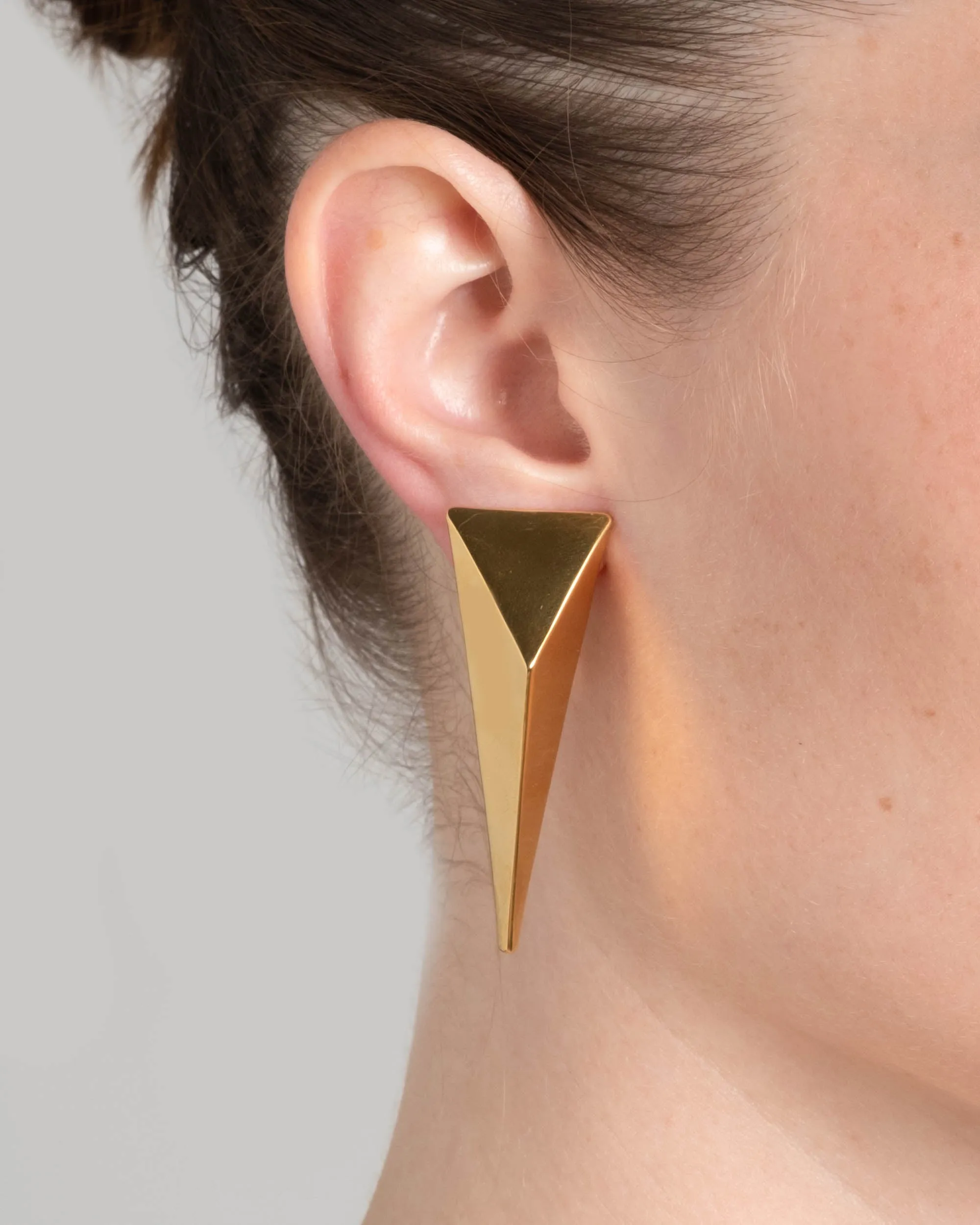 Extra Large Pyramid Clip Earring- Gold sold by Alexis Bittar product image thumbnail 2