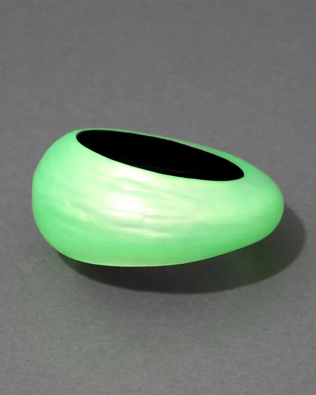 Puffy Lucite Tapered Bangle Bracelet- Neon Green sold by Alexis Bittar