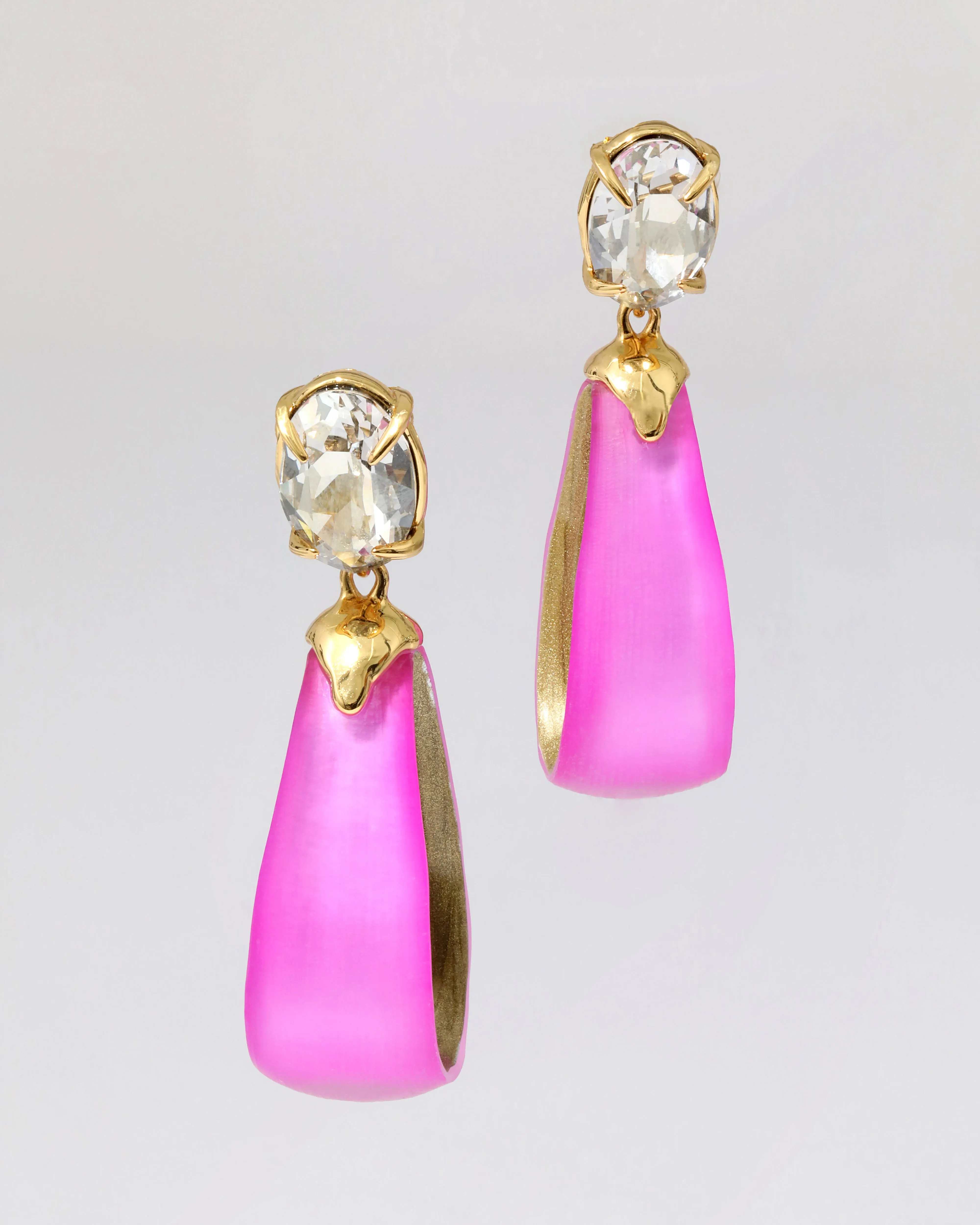 Bonbon Crystal Lucite Teardrop Hoop Earring- Azalea sold by Alexis Bittar