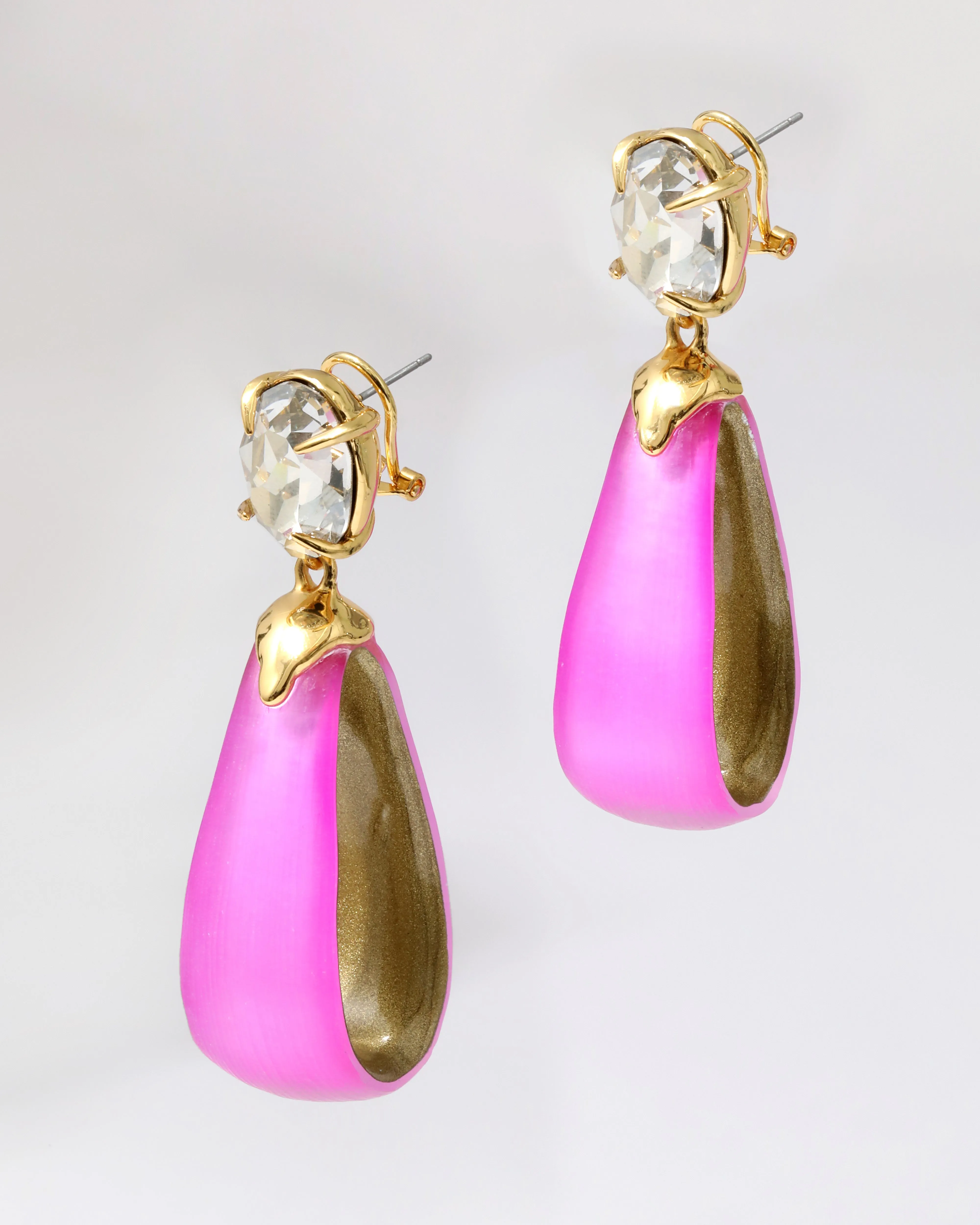 Bonbon Crystal Lucite Teardrop Hoop Earring- Azalea sold by Alexis Bittar product image thumbnail 3