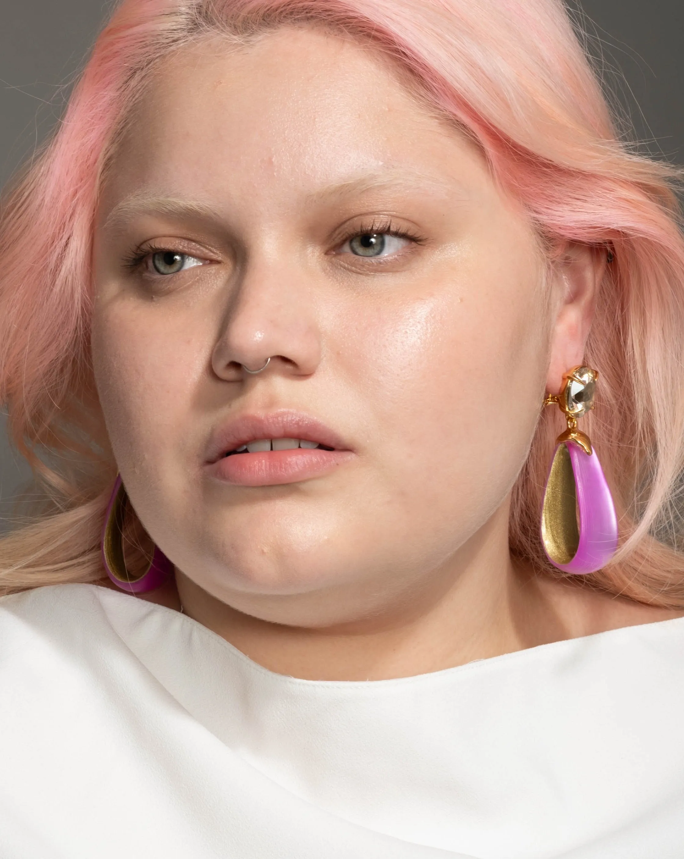 Bonbon Crystal Lucite Teardrop Hoop Earring- Azalea sold by Alexis Bittar product image thumbnail 2