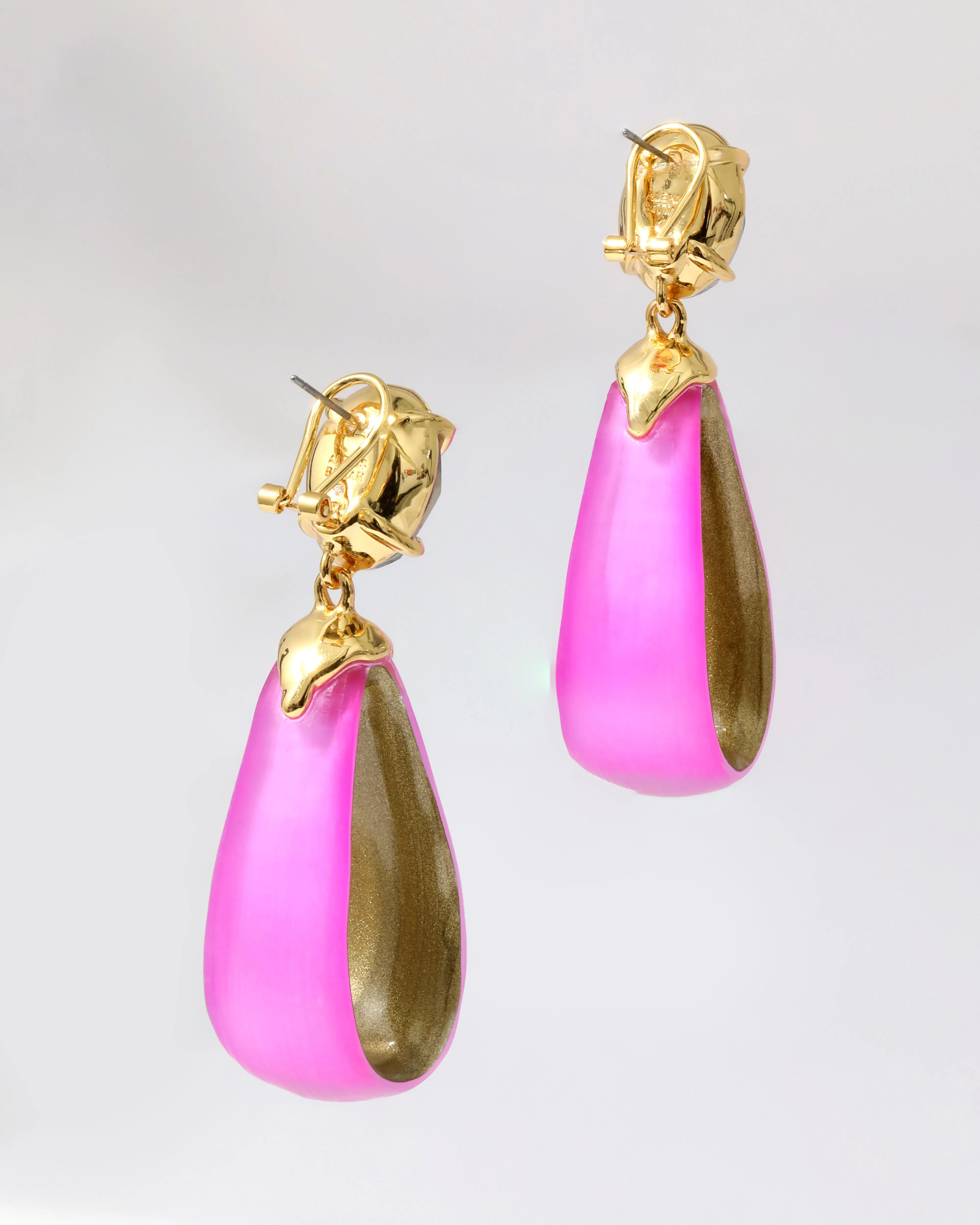 Bonbon Crystal Lucite Teardrop Hoop Earring- Azalea sold by Alexis Bittar product image thumbnail 4