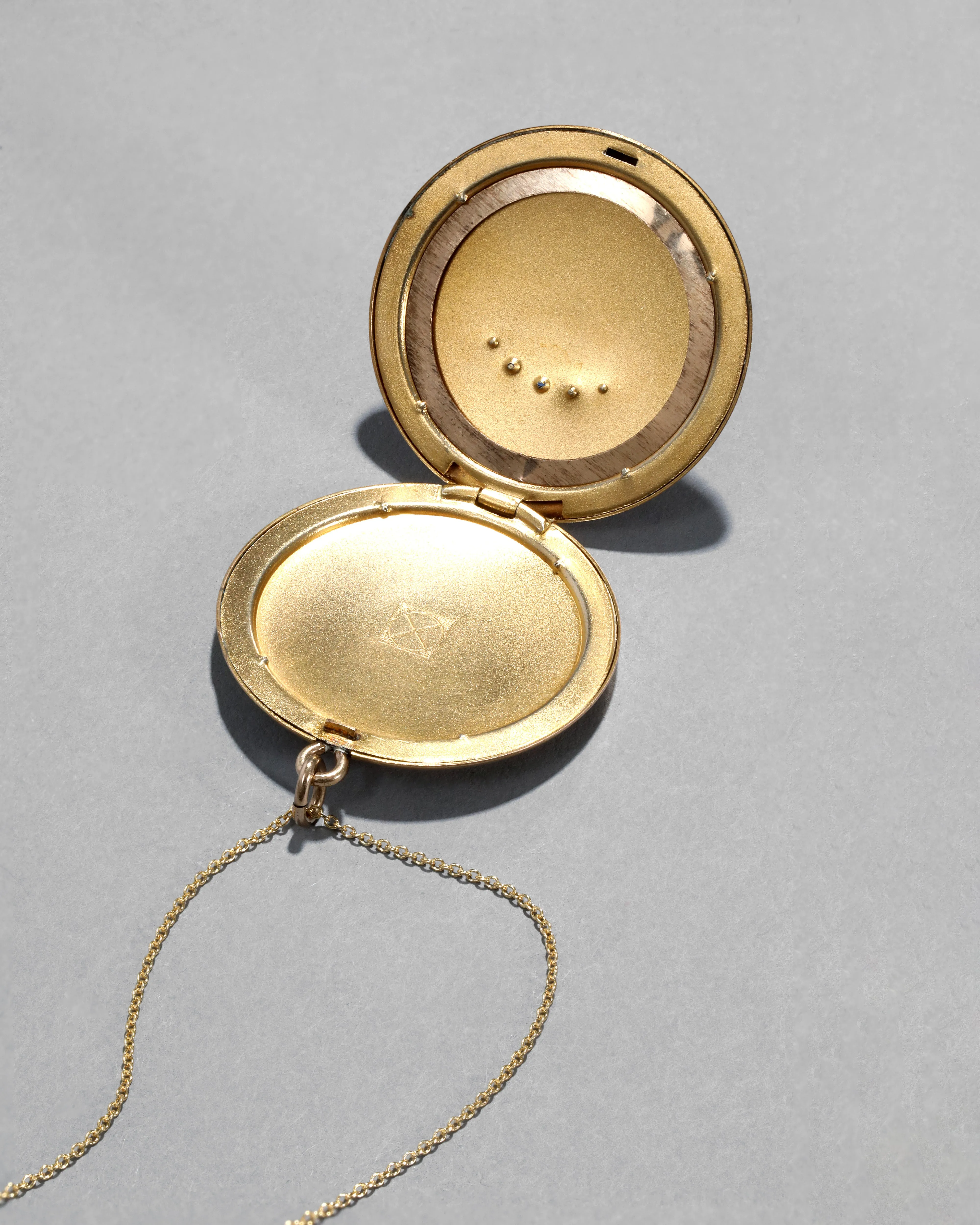 Antique 1890s 14k Gold FIlled Art Nouveau Hand Etched Locket Necklace sold by Alexis Bittar product image thumbnail 3