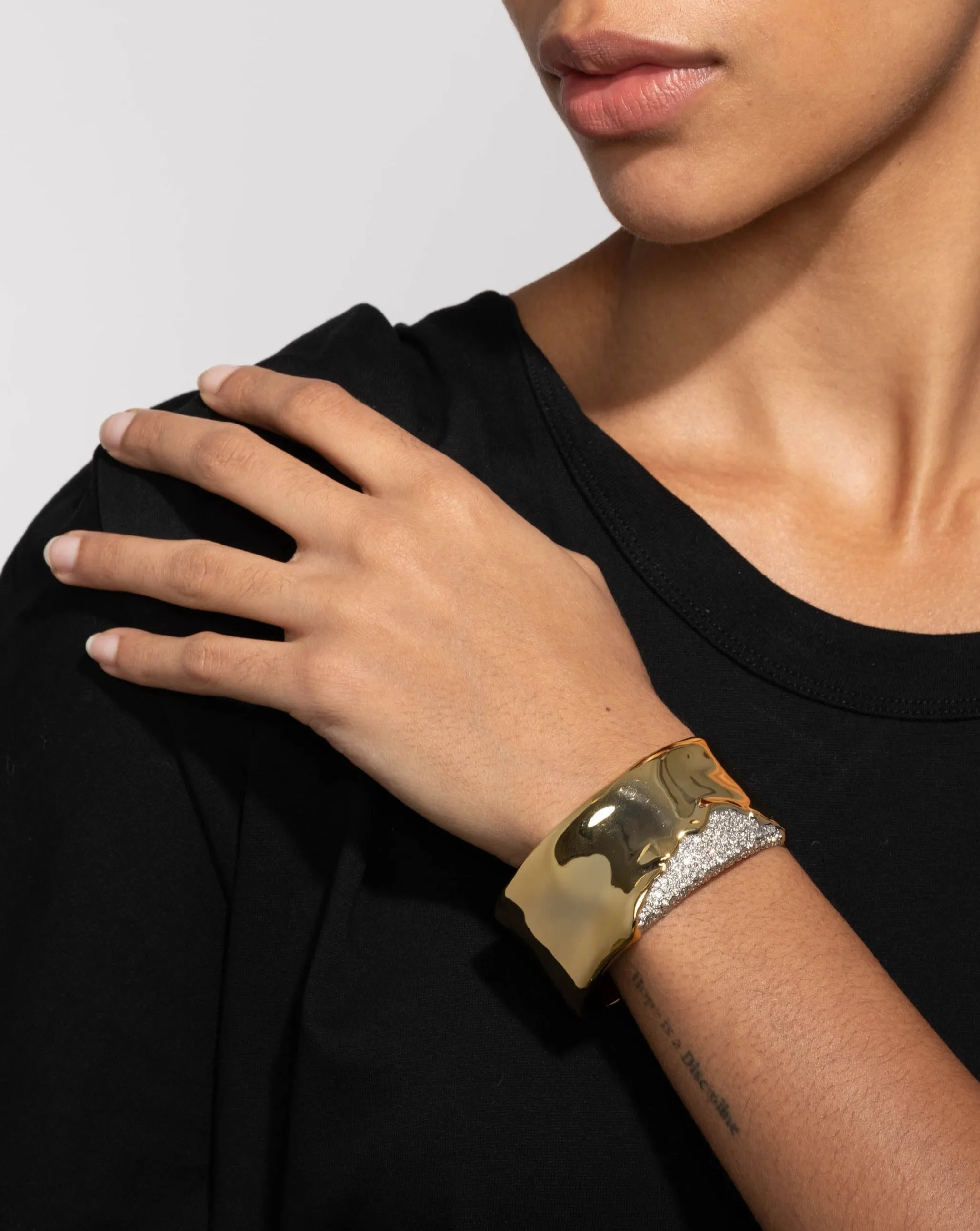 Solanales Gold Crystal Wide Cuff Bracelet sold by Alexis Bittar product image thumbnail 2