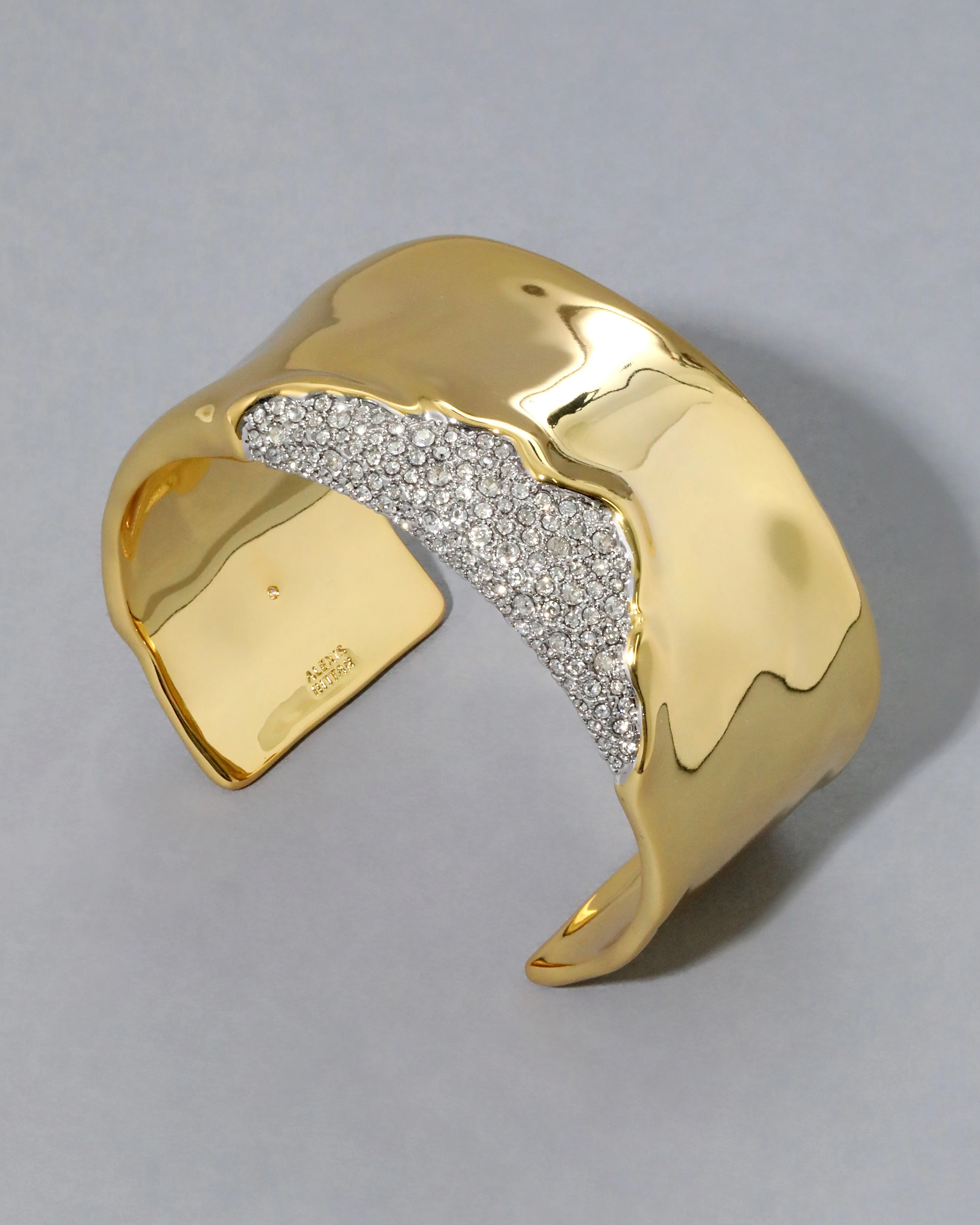 Solanales Gold Crystal Wide Cuff Bracelet sold by Alexis Bittar