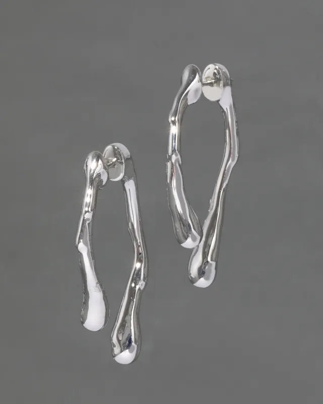 Drippy Silver Front Back Post Earring sold by Alexis Bittar