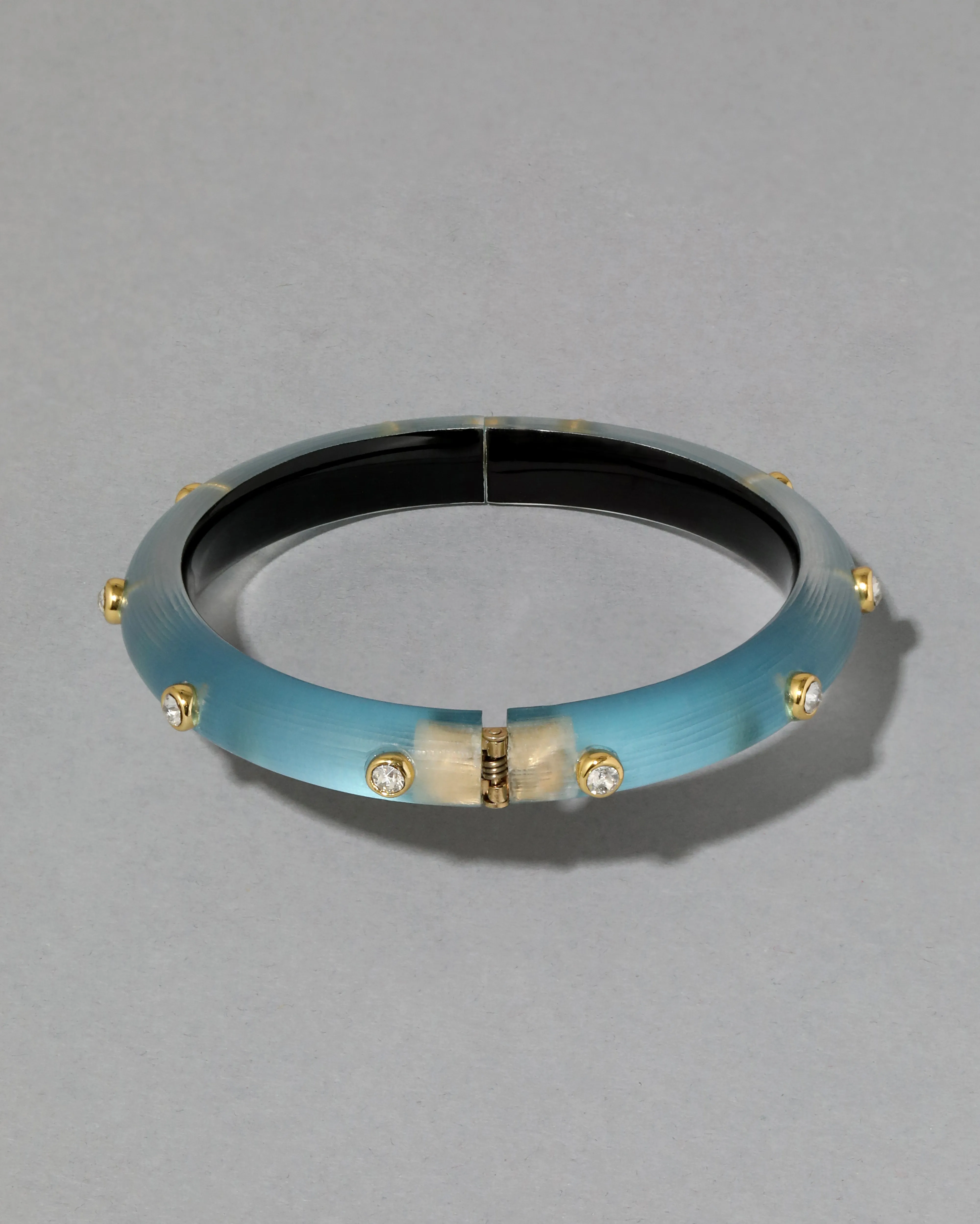 Crystal Studded Lucite Hinge Bracelet - Bermuda Blue sold by Alexis Bittar product image thumbnail 3