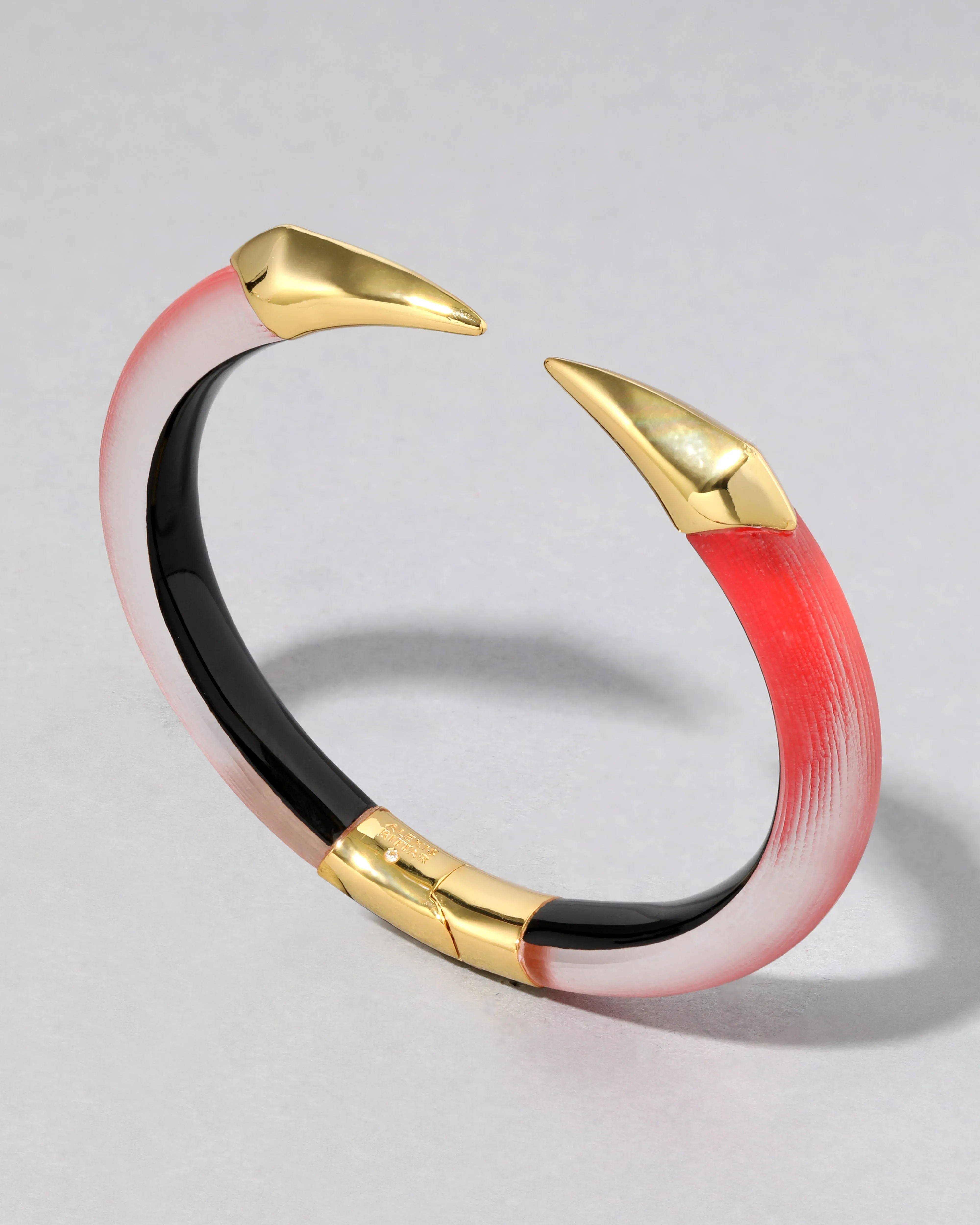 Mirrored Pyramid Lucite Brake Hinge Bracelet- Lipstick Red sold by Alexis Bittar product image thumbnail 3