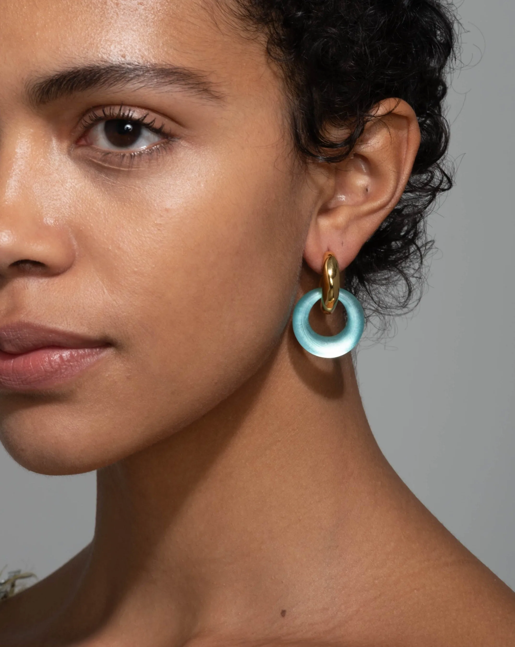 Liquid Lucite Door Knocker Earring- Mint Green sold by Alexis Bittar product image thumbnail 5