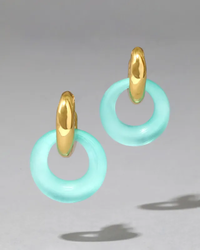 Liquid Lucite Door Knocker Earring- Mint Green sold by Alexis Bittar