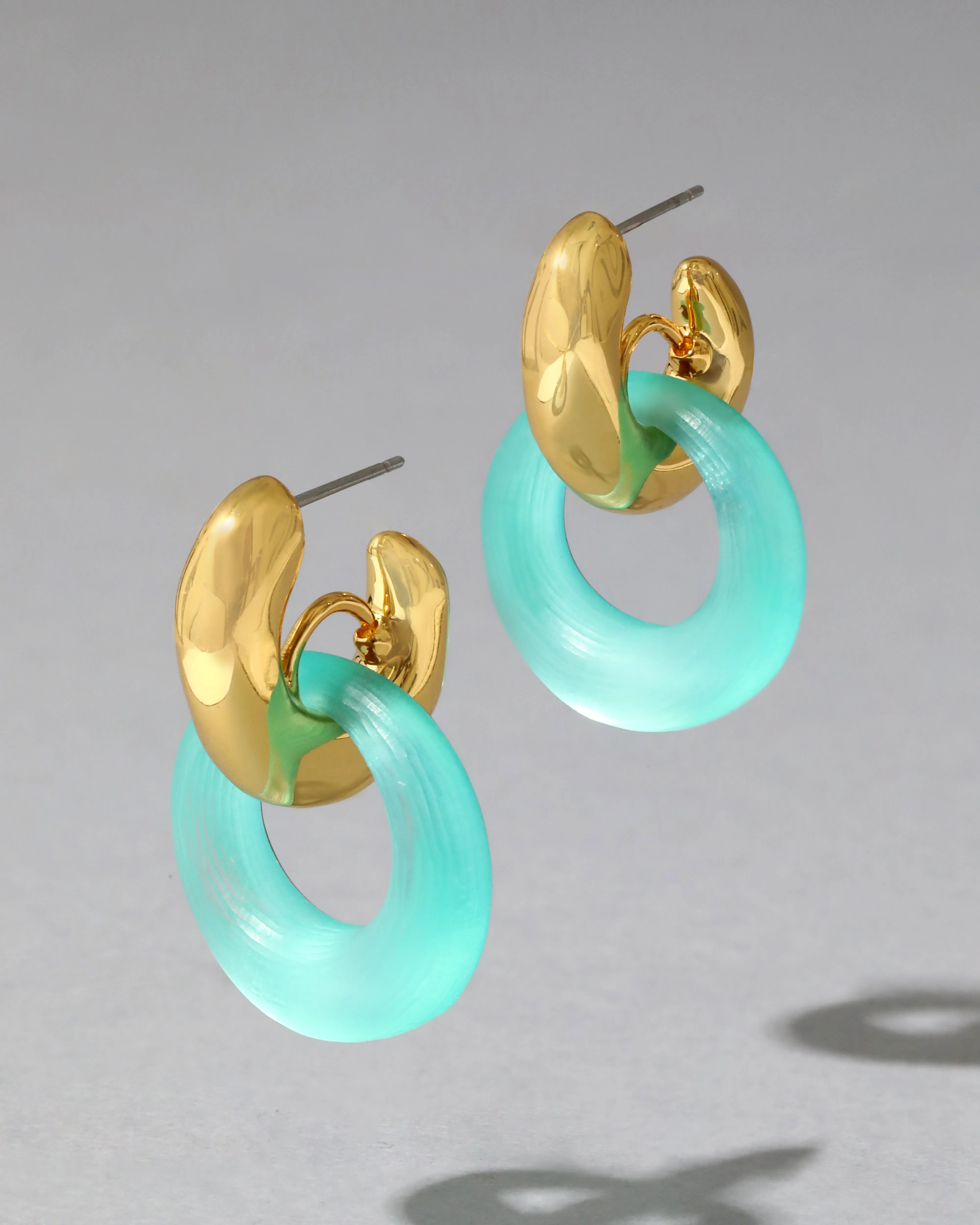 Liquid Lucite Door Knocker Earring- Mint Green sold by Alexis Bittar product image thumbnail 4