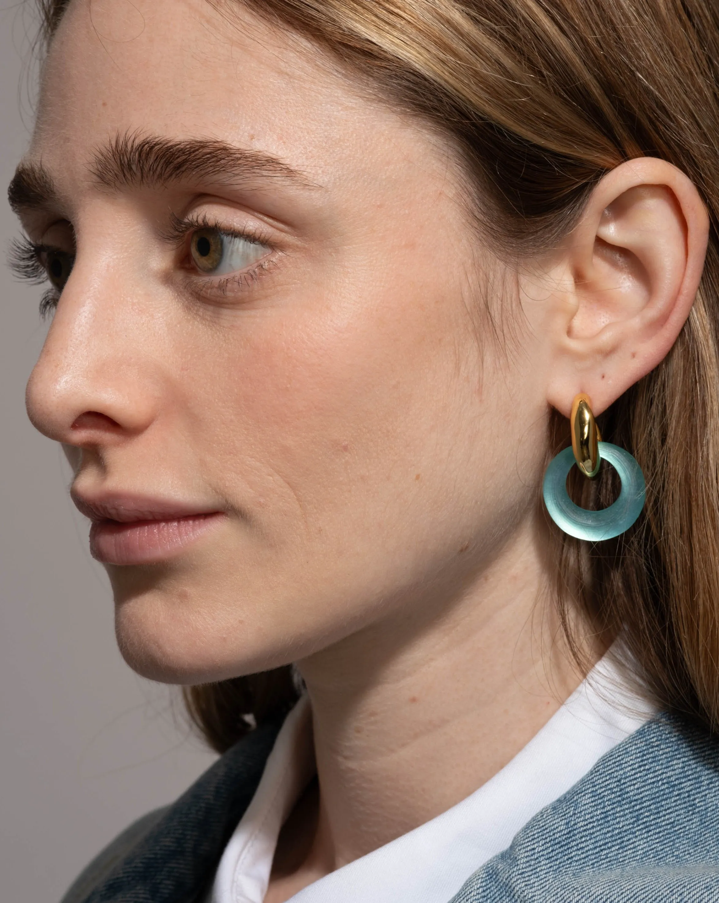 Liquid Lucite Door Knocker Earring- Mint Green sold by Alexis Bittar product image thumbnail 3