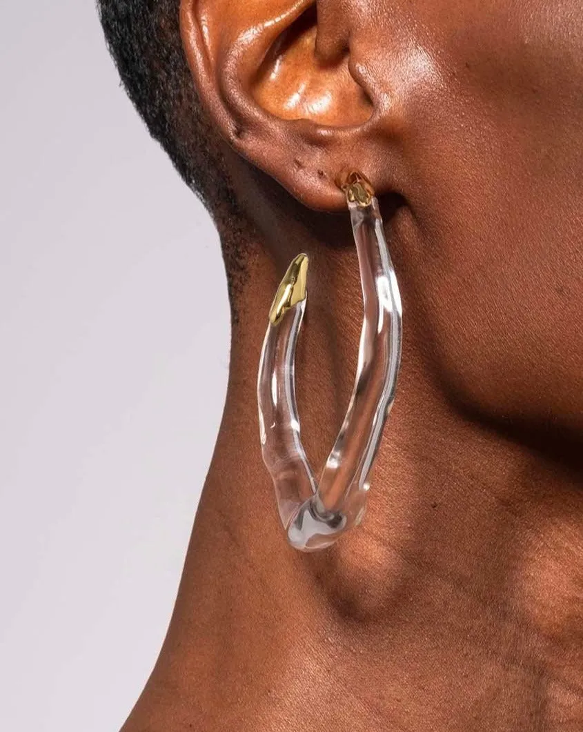 Lucite Large Molten Hoop Earring - Clear sold by Alexis Bittar product image thumbnail 4