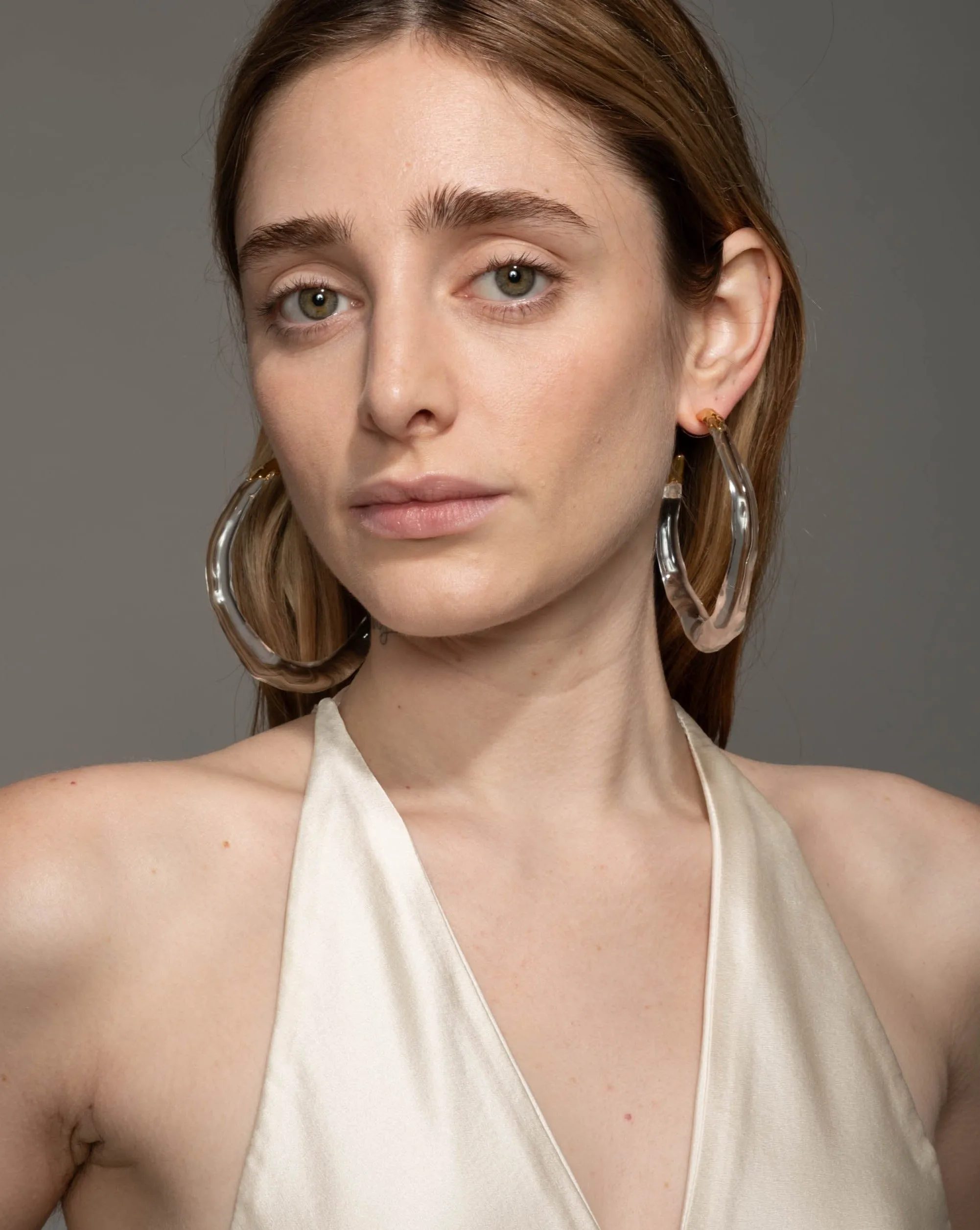 Lucite Large Molten Hoop Earring - Clear sold by Alexis Bittar product image thumbnail 3