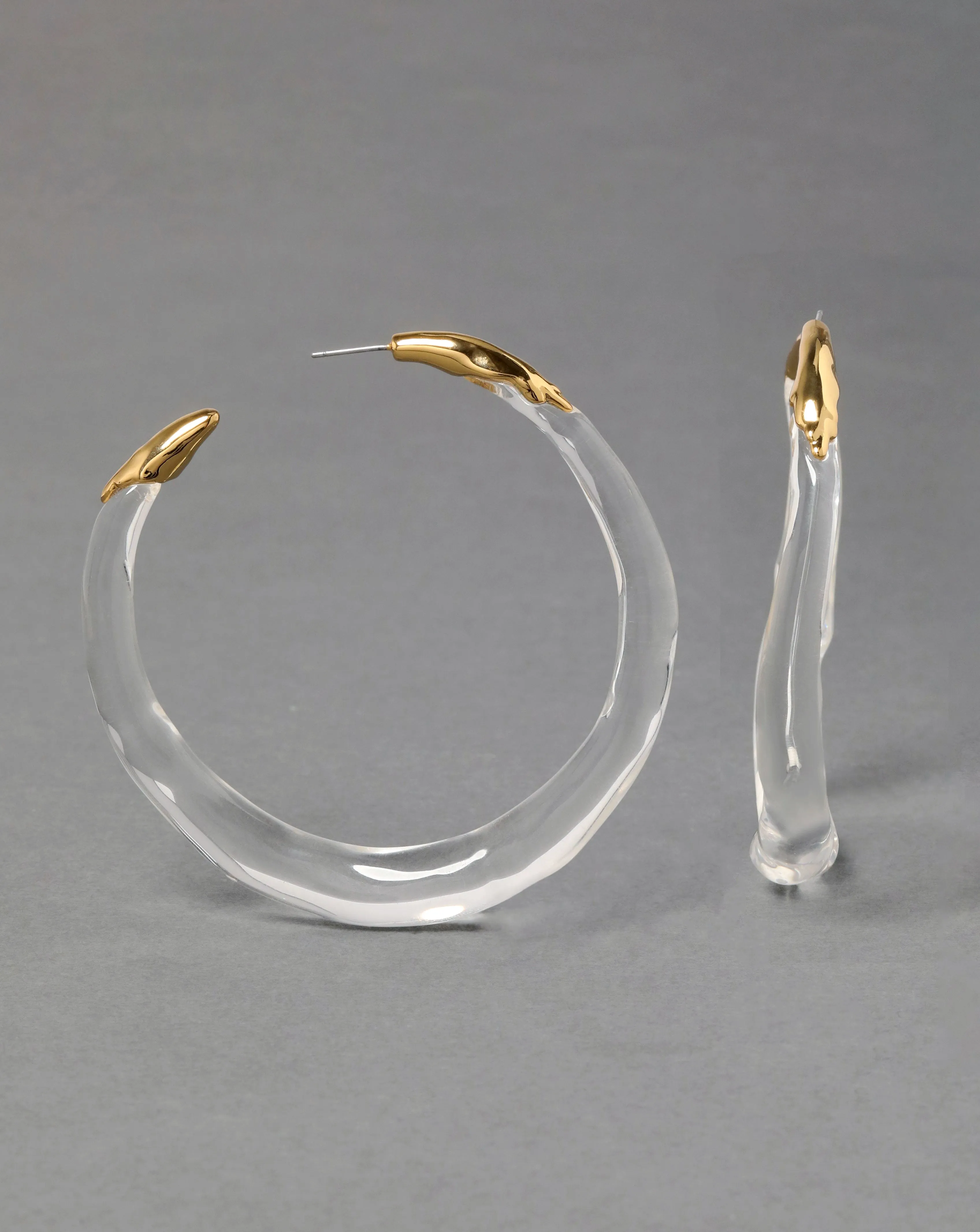 Lucite Large Molten Hoop Earring - Clear sold by Alexis Bittar