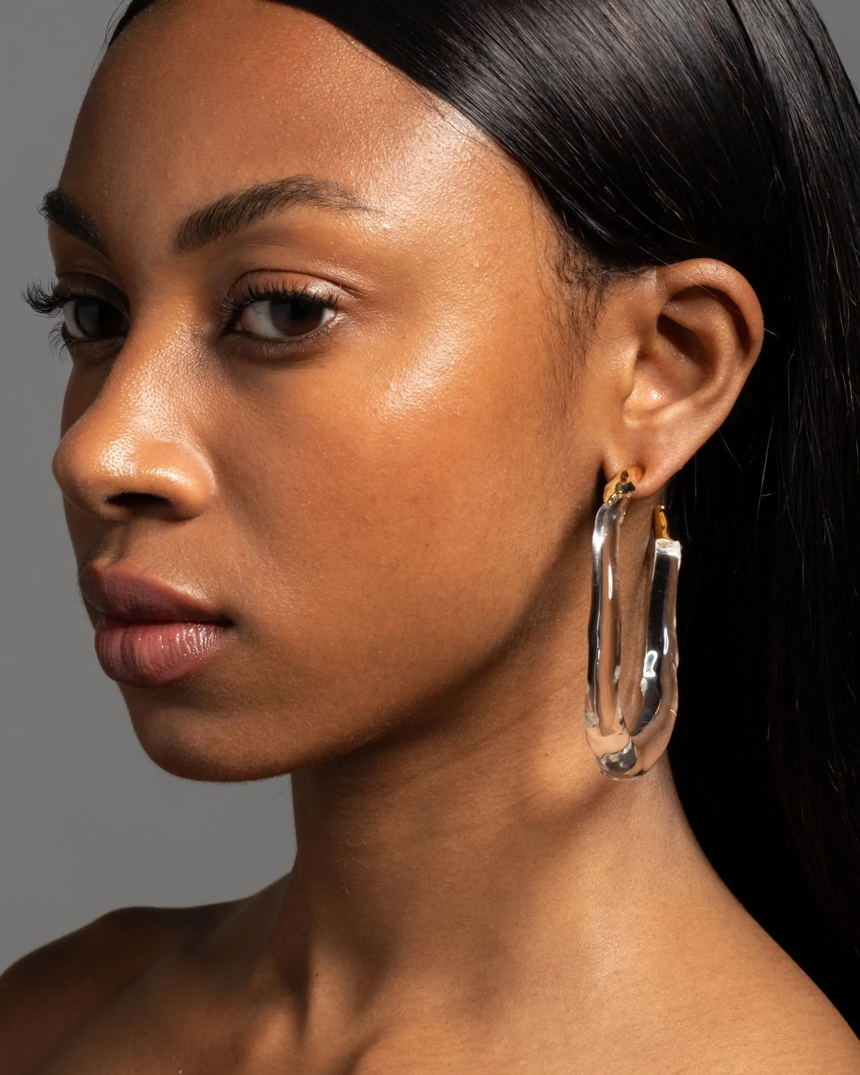 Lucite Large Molten Hoop Earring - Clear sold by Alexis Bittar product image thumbnail 2