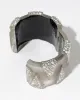 Punk Deco Lucite Crystal Wide Hinge Bracelet- Pewter sold by Alexis Bittar