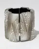 Punk Deco Lucite Crystal Wide Hinge Bracelet- Pewter sold by Alexis Bittar