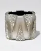 Punk Deco Lucite Crystal Wide Hinge Bracelet- Pewter sold by Alexis Bittar