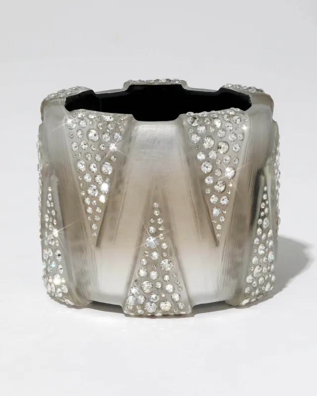 Punk Deco Lucite Crystal Wide Hinge Bracelet- Pewter sold by Alexis Bittar