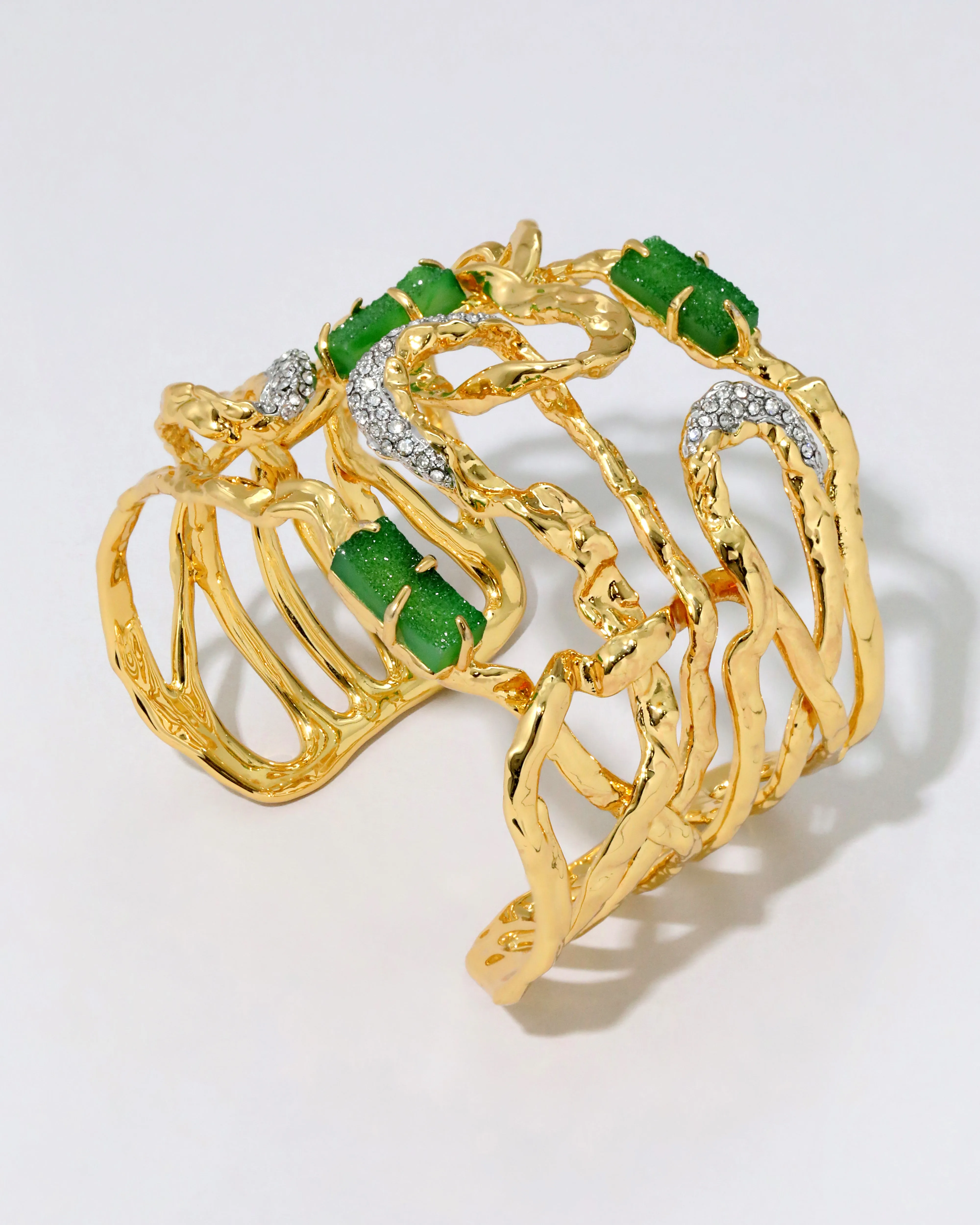 Green Druzy Wide Maze Cuff Bracelet sold by Alexis Bittar product image thumbnail 4