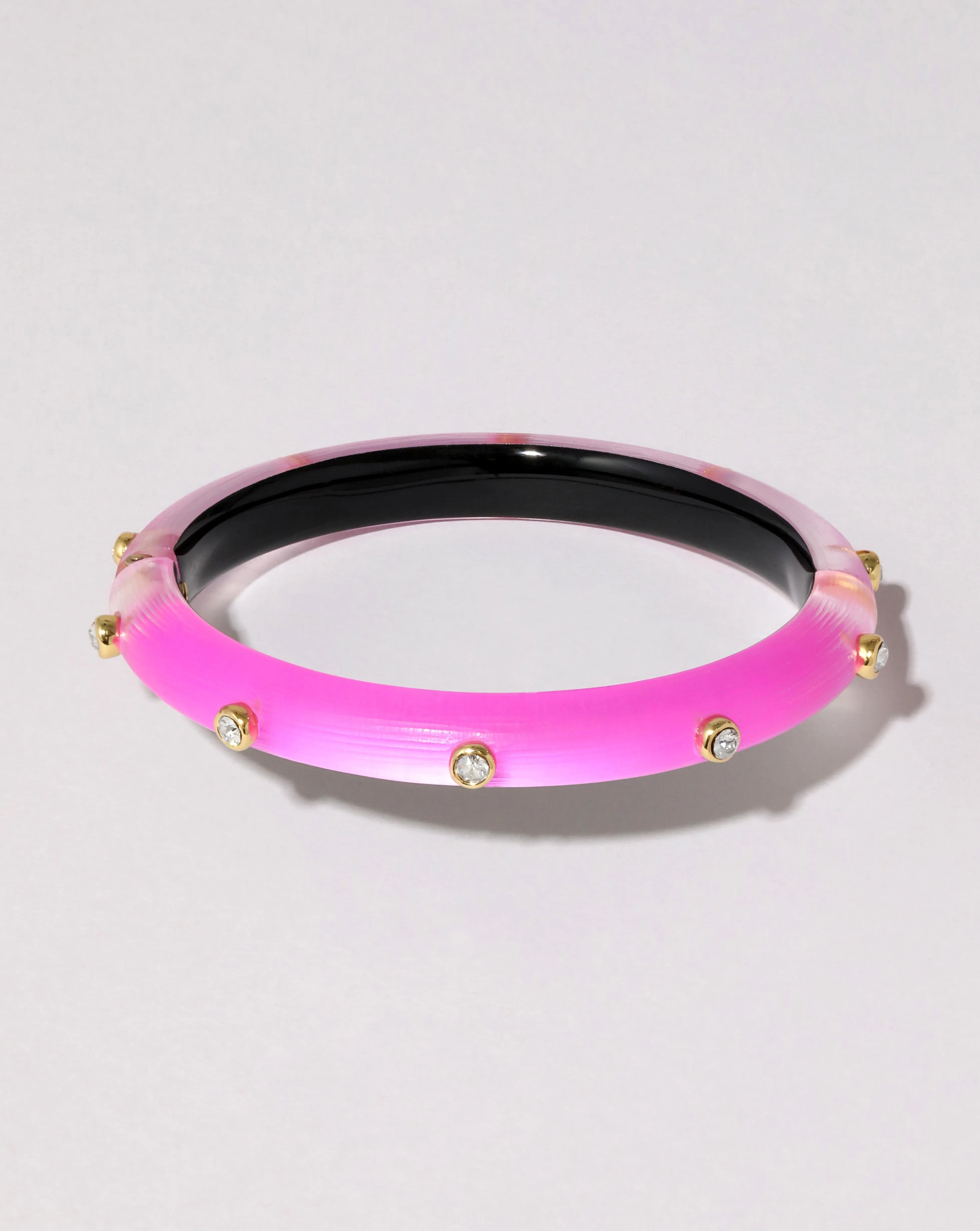 Crystal Studded Lucite Hinge Bracelet - Azalea sold by Alexis Bittar
