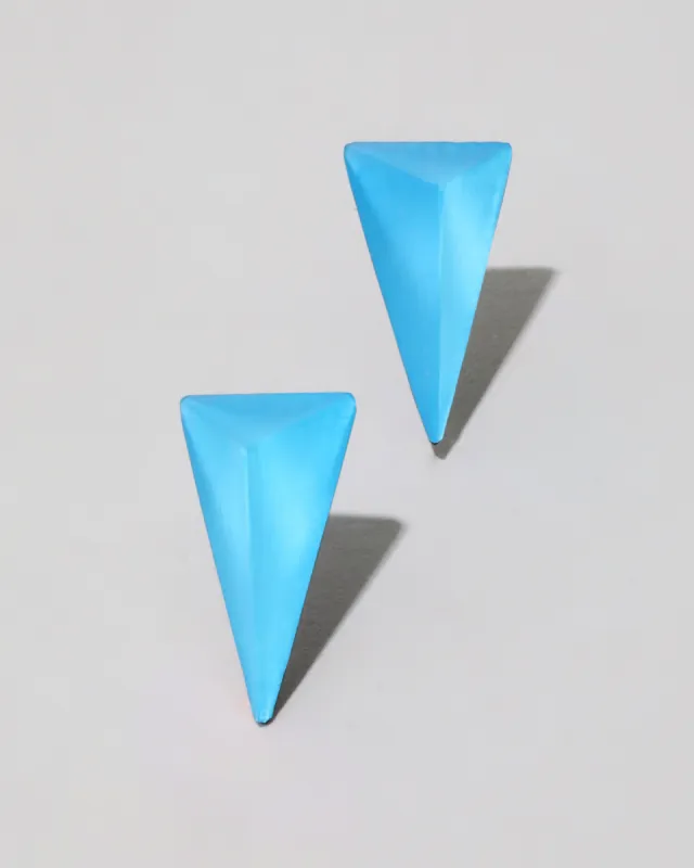 Lucite Pyramid Post Earring- Neon Blue sold by Alexis Bittar