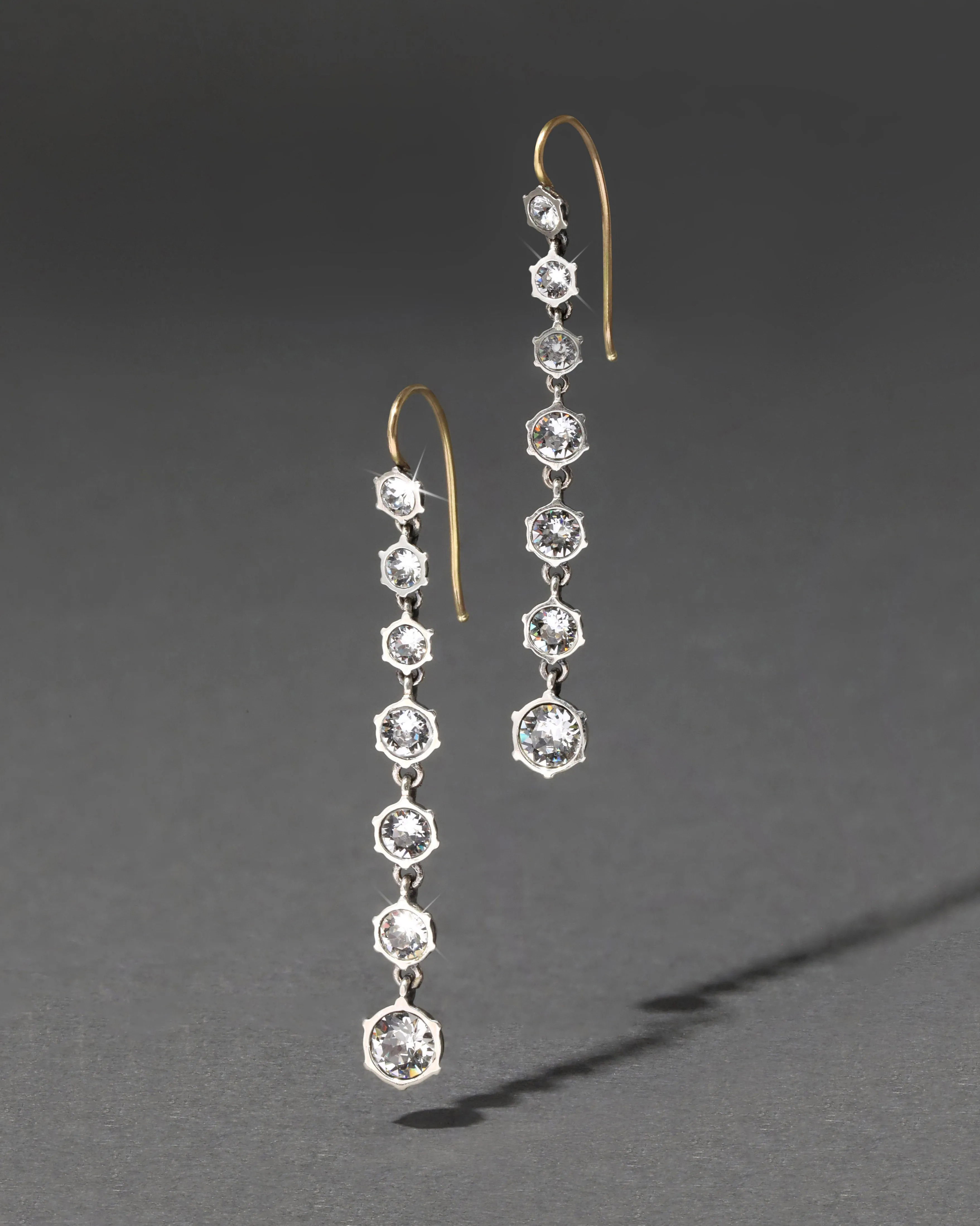Sterling Silver & 14k Gold Graduated Cut Luminous Crystal Earrings sold by Alexis Bittar