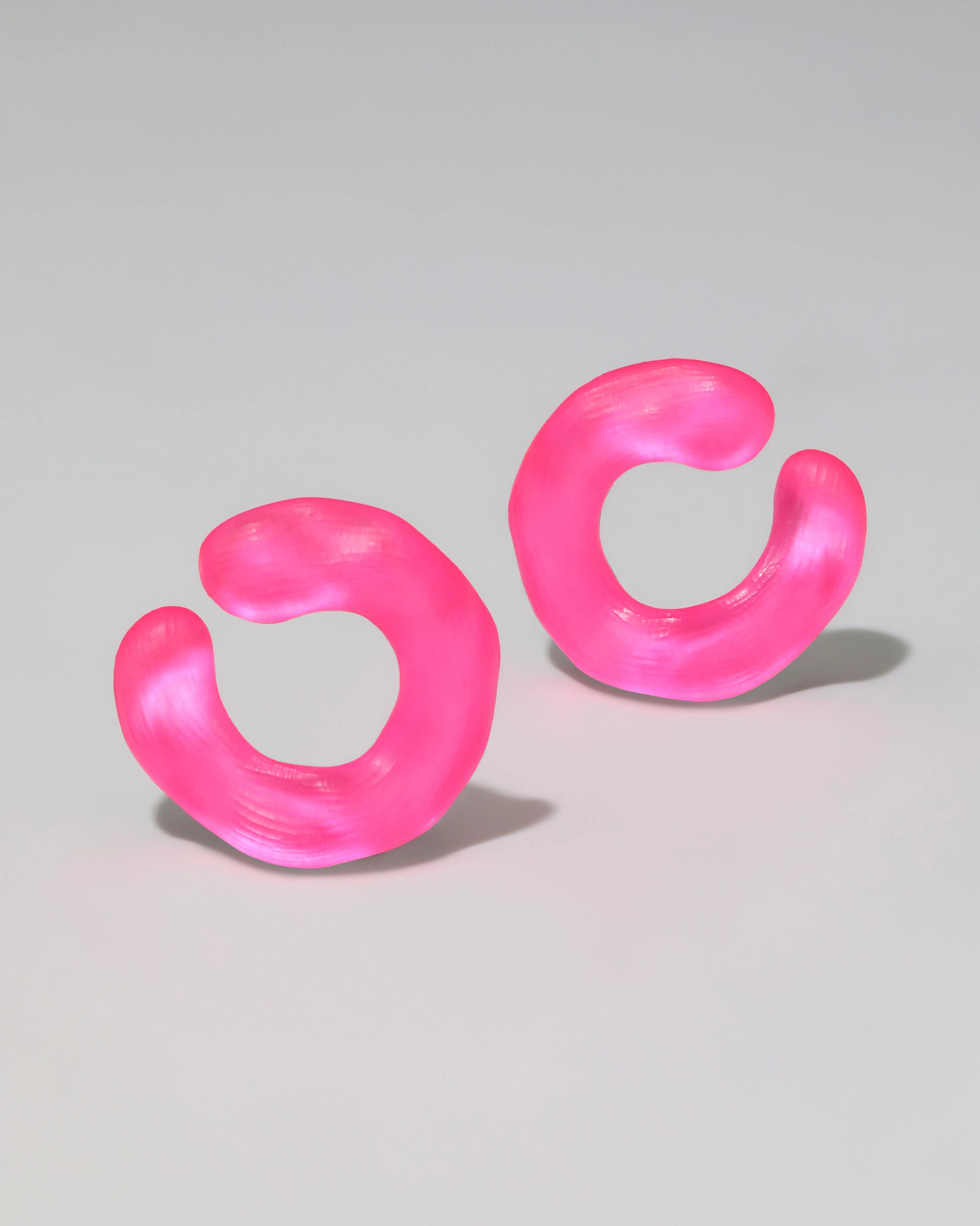 Lucite Large Front Facing Hoop Earring - Neon Pink sold by Alexis Bittar